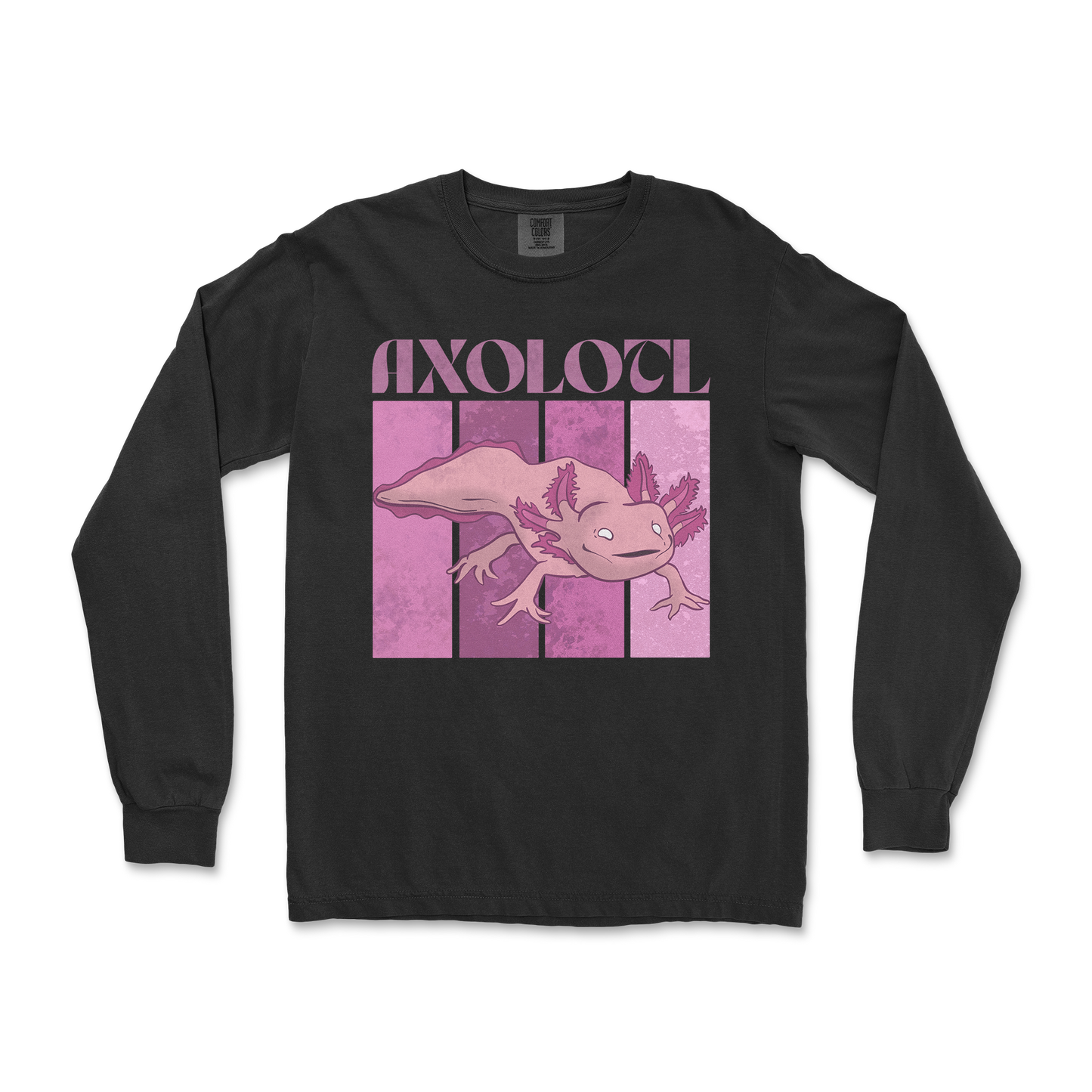 Comfort Colors Long Sleeve Axolotl in Black