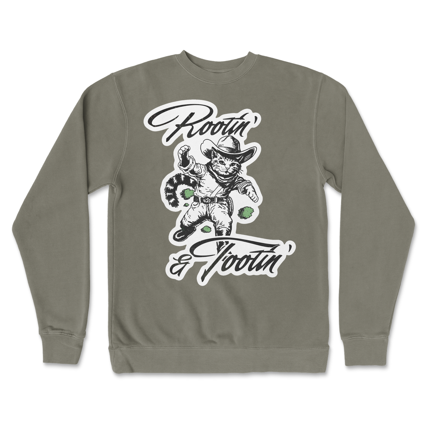 Independent Clothing Co. Crew Neck Rootin Tootin in Army