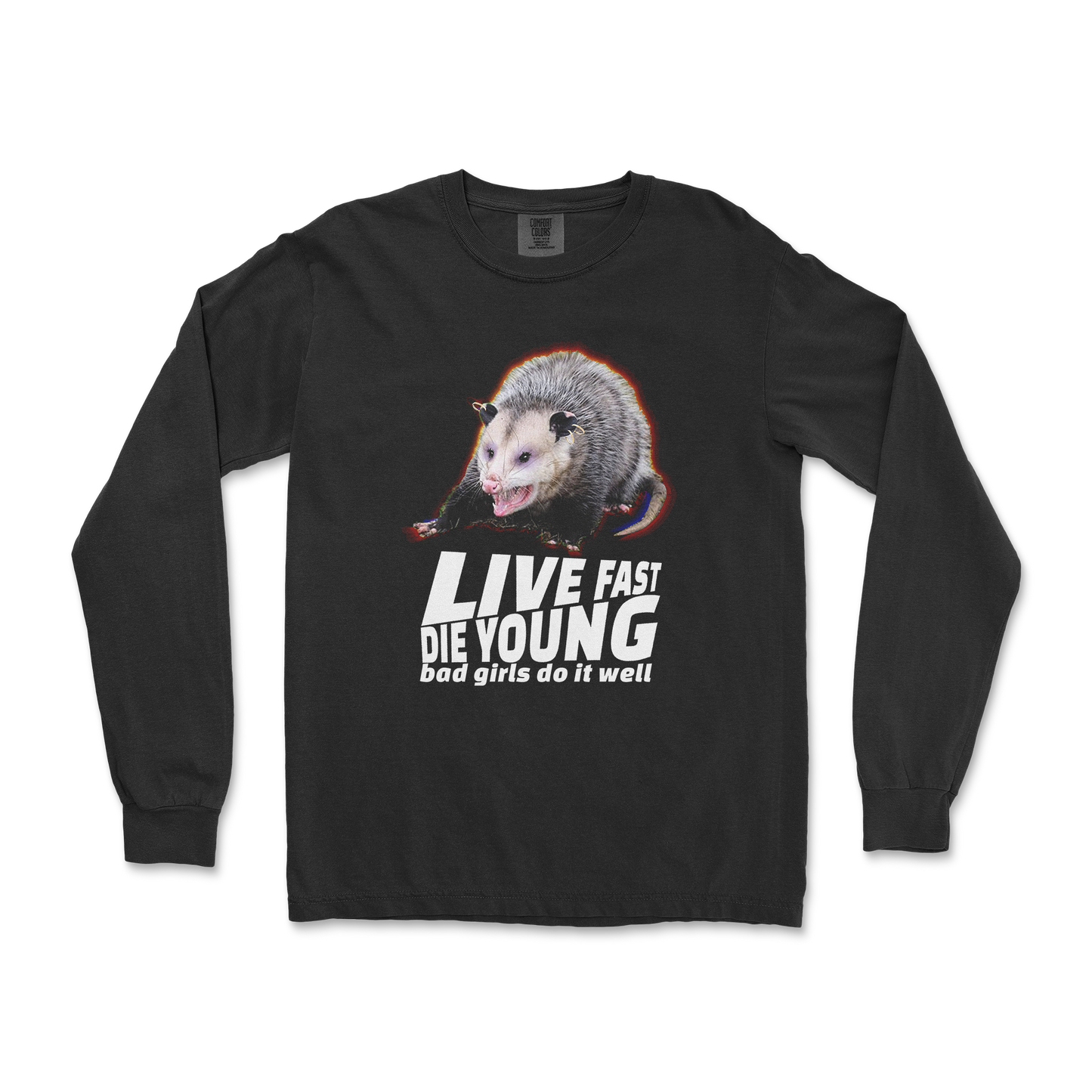Comfort Colors Long Sleeve Live Fast Die Young in Black