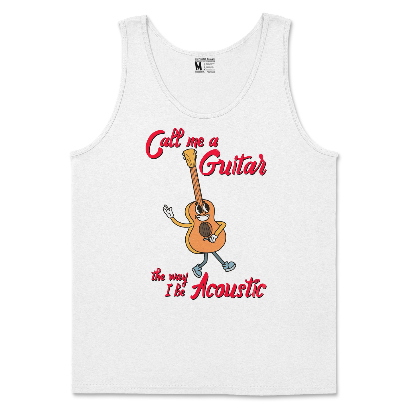 Gildan SoftStyle Tank Top I Do Be Acoustic in White