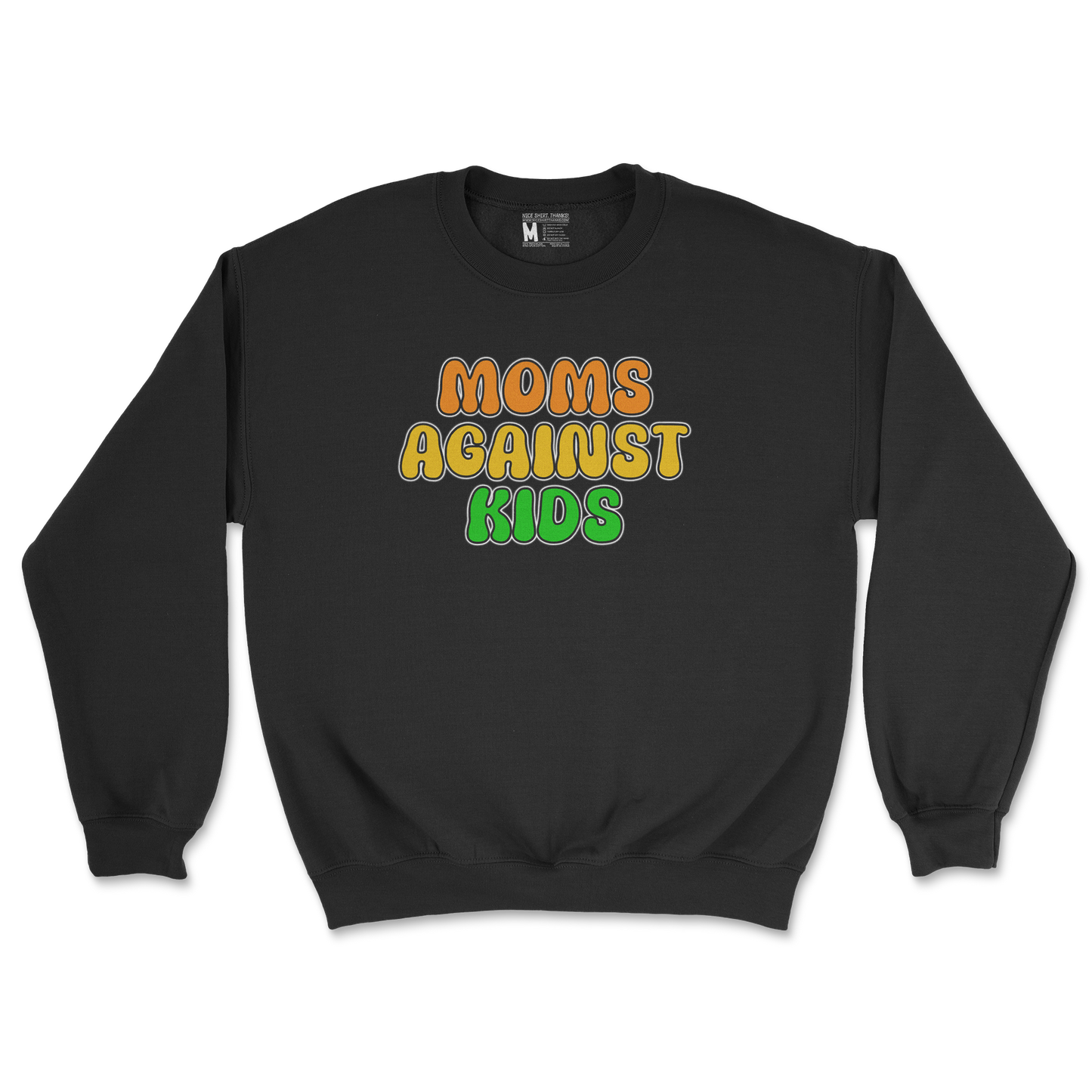 Gildan SoftStyle Crew Neck Moms Agianst Kids in Black