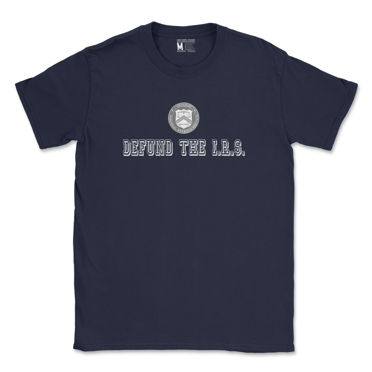 Gildan SoftStyle T-Shirt Defund The I.R.S. in Navy