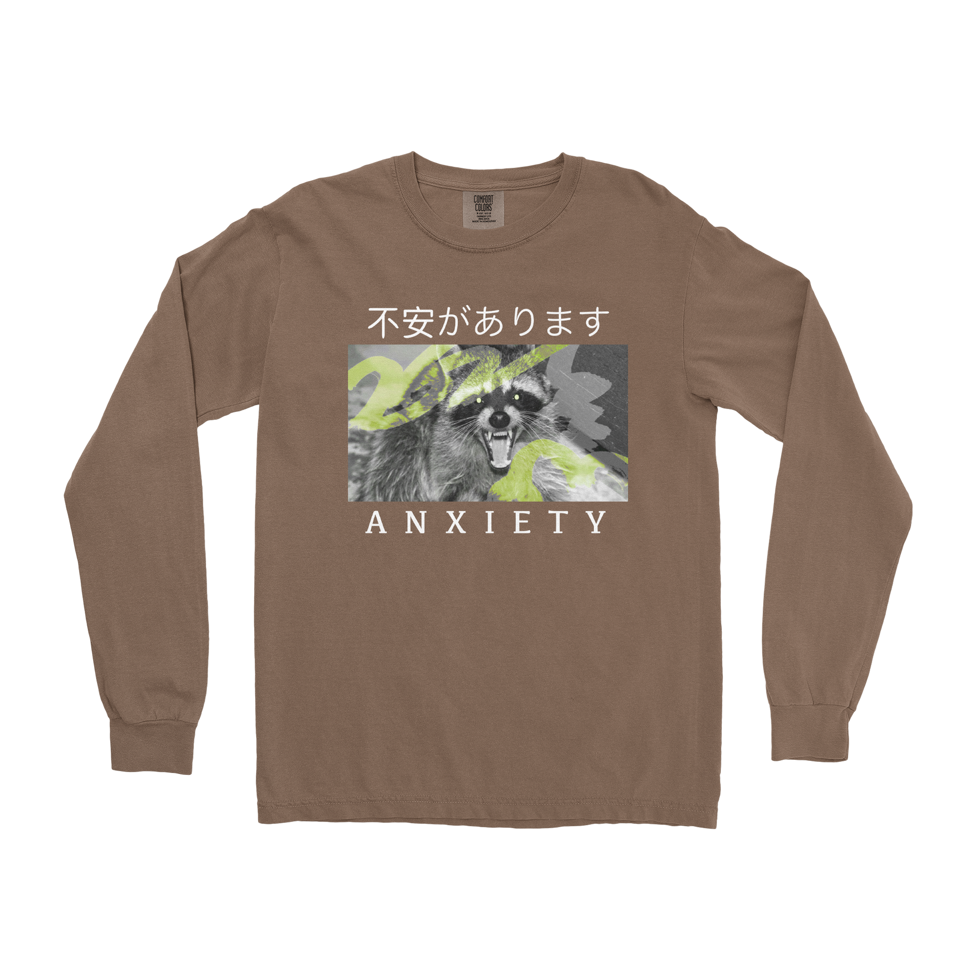Comfort Colors Long Sleeve Anxiety in Espresso