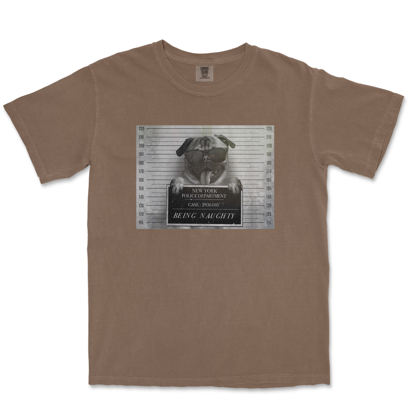 Comfort Colors T-Shirt Naughty Pug in Espresso