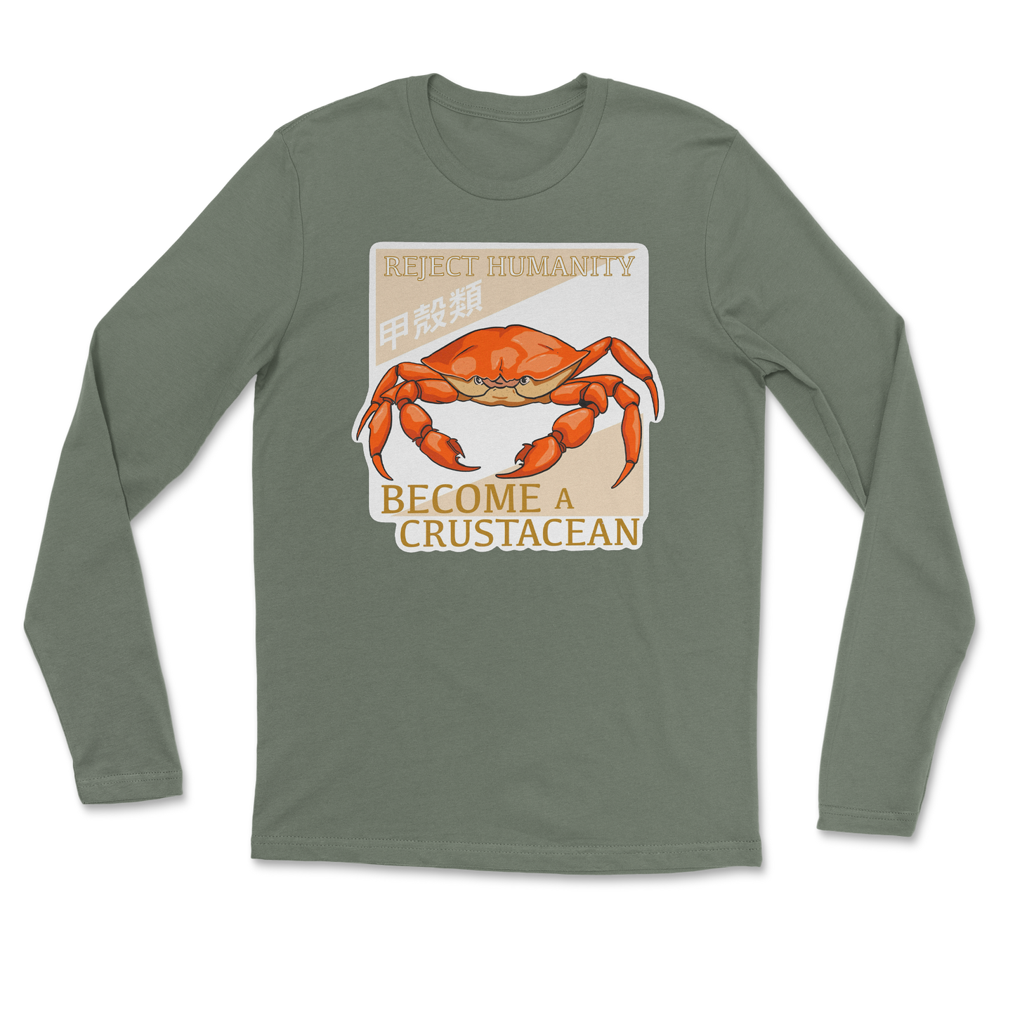 Heavy Blend Long Sleeve Embrace the Crab in Military Green