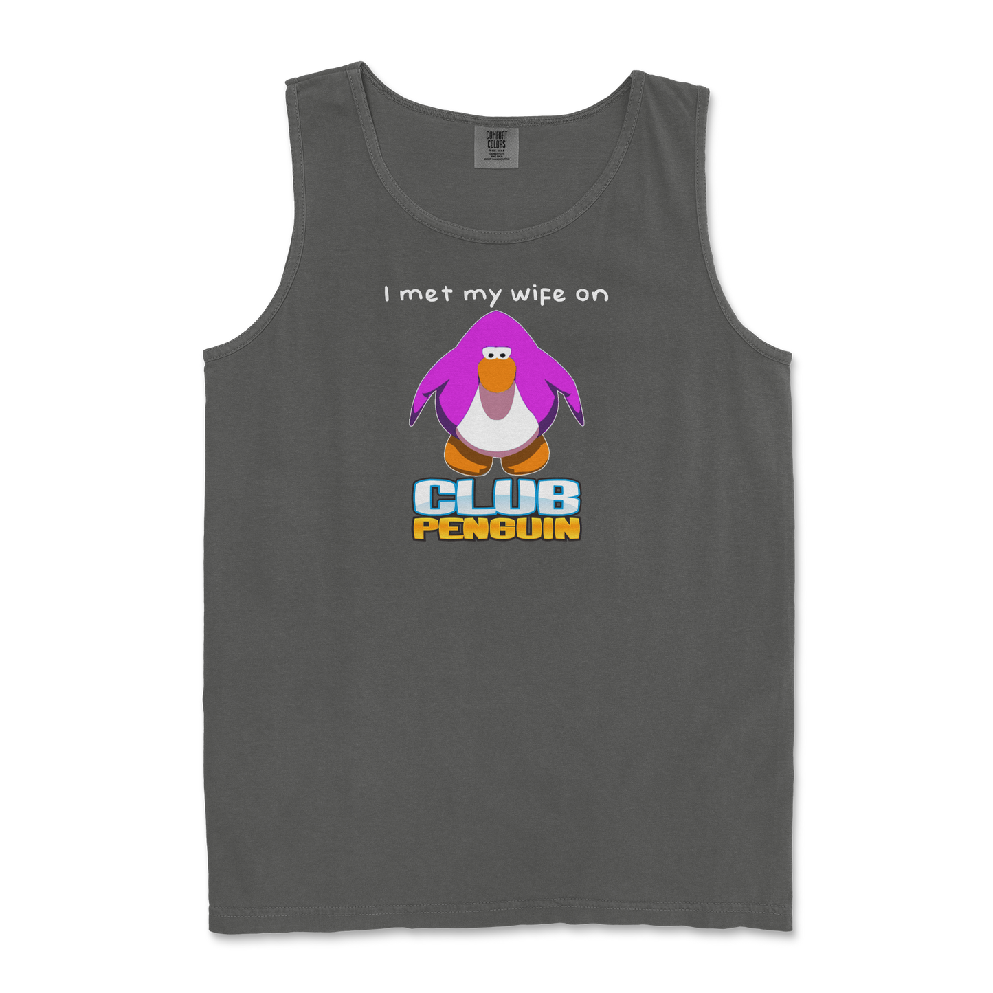 Comfort Colors Tank Top Club Penguin Wife in Pepper
