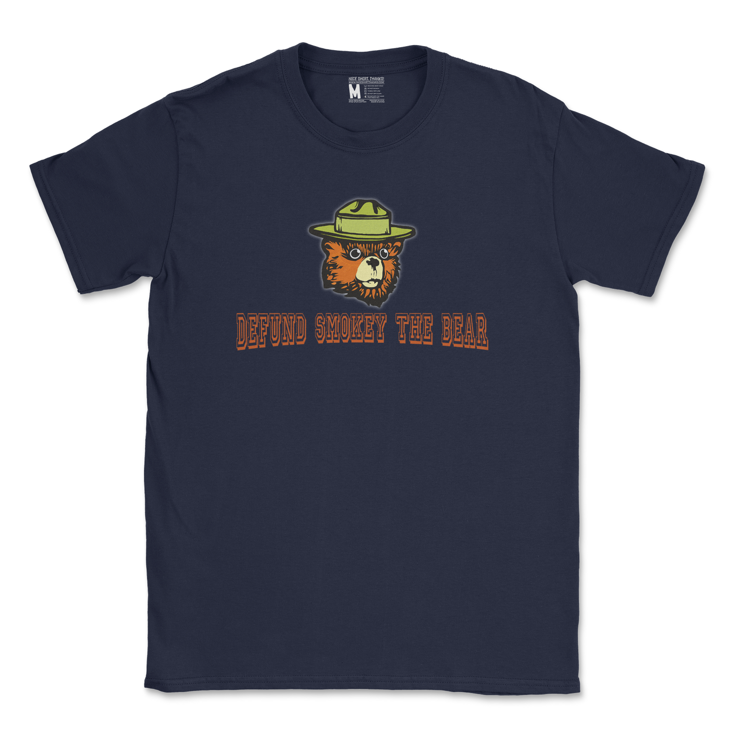 Heavy Blend T-Shirt Defund Smokey Bear in Navy