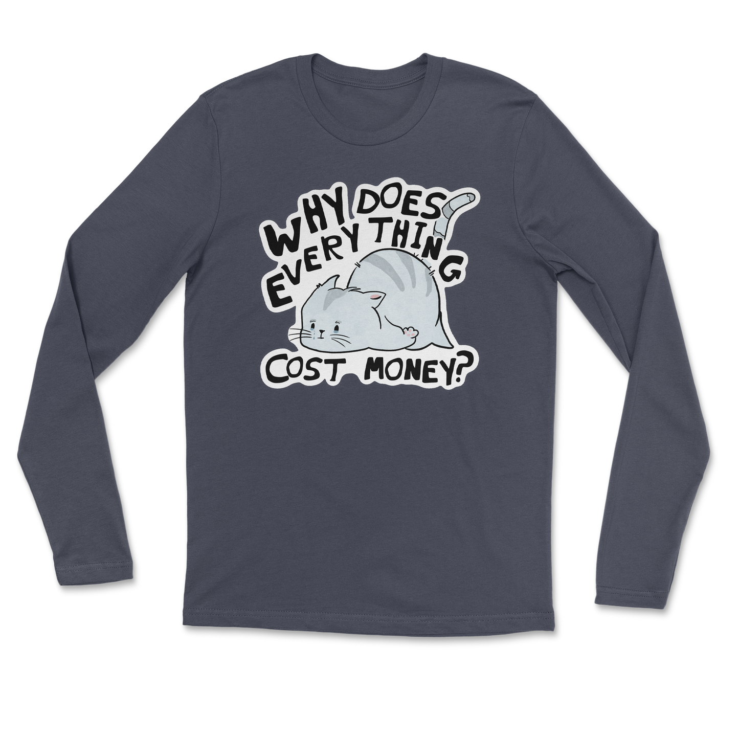 Heavy Blend Long Sleeve Broke Cat in Navy
