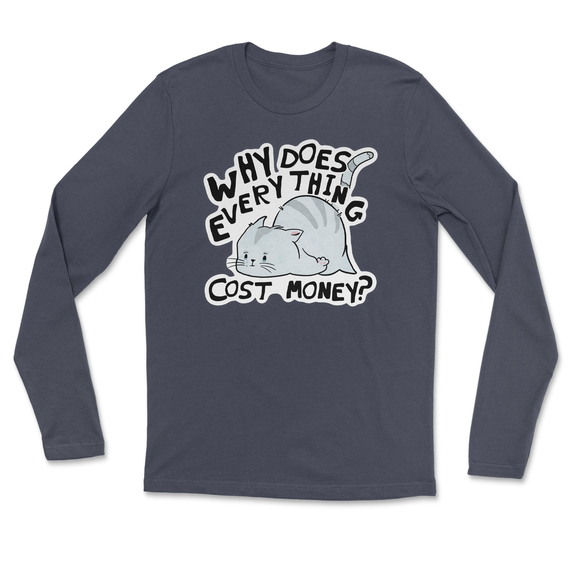 Heavy Blend Long Sleeve Broke Cat in Navy