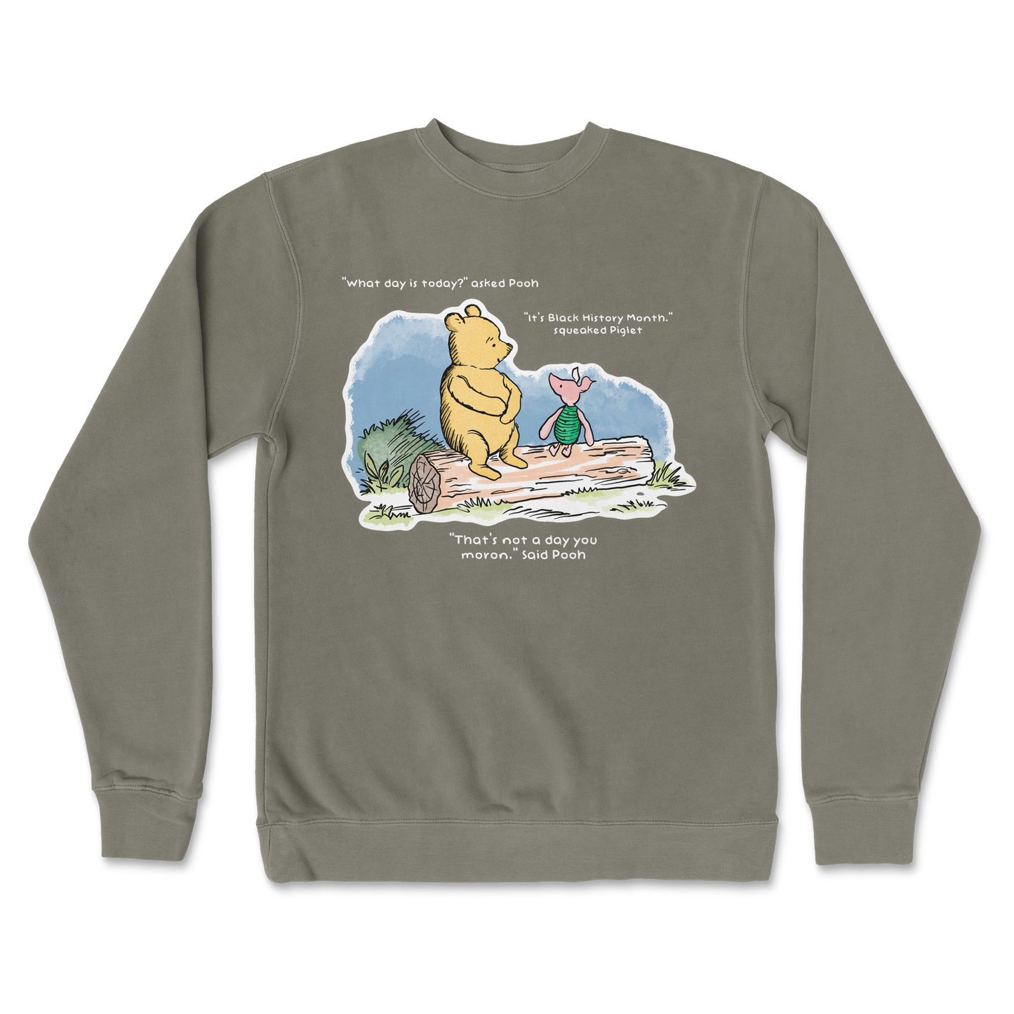 Independent Clothing Co. Crew Neck Winnie the Pooh in Army