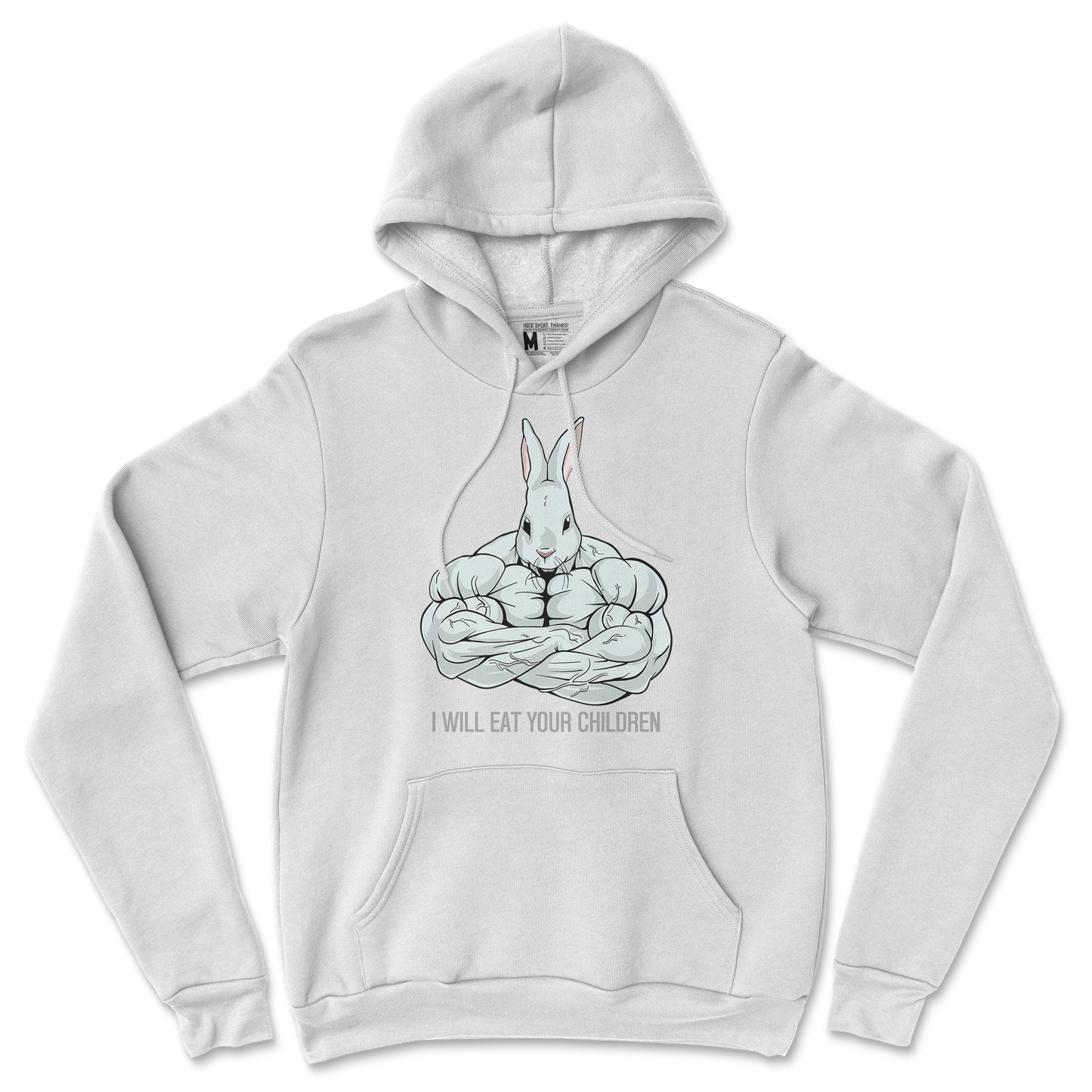 Gildan SoftStyle Hoodie Scary Rabbit in White