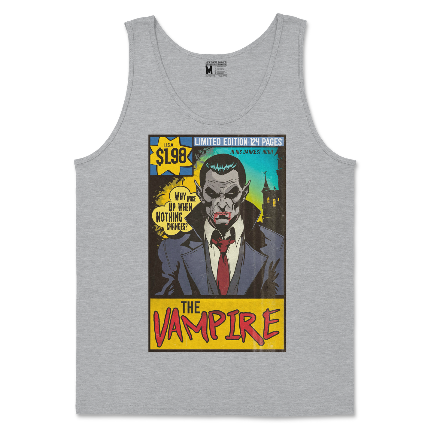 The Nice Shirt Tank Top Sad Vampire in Sport-Grey
