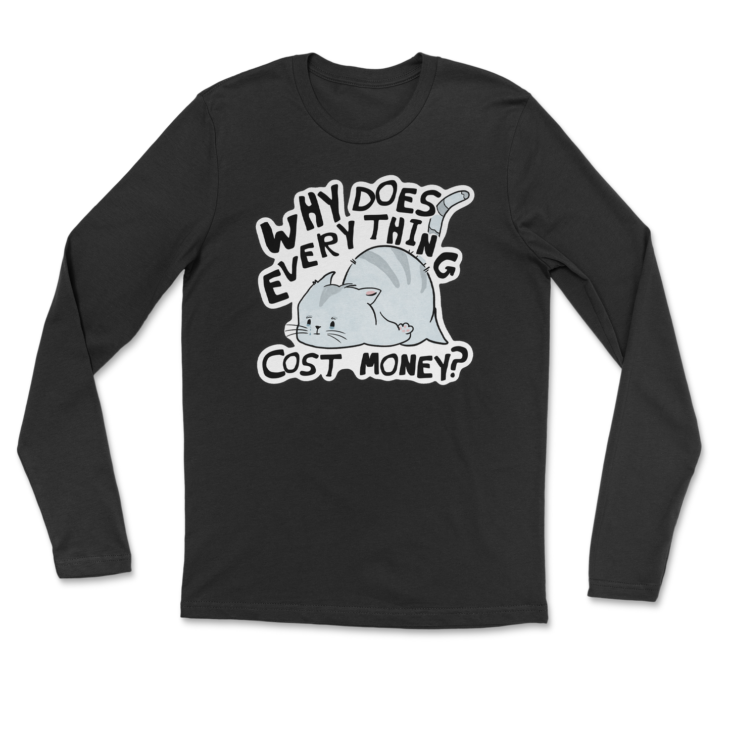 Heavy Blend Long Sleeve Broke Cat in Black