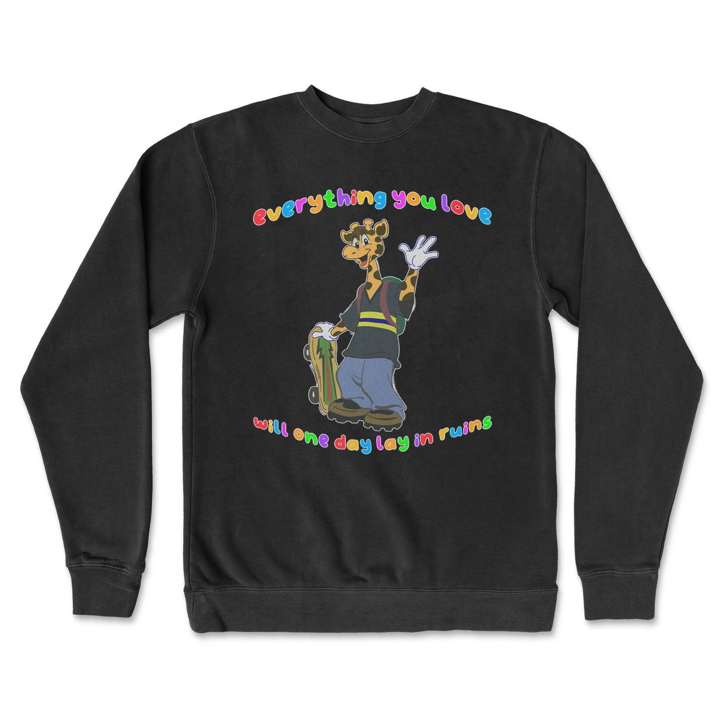 Independent Clothing Co. Crew Neck Jerry the Giraffe in Black