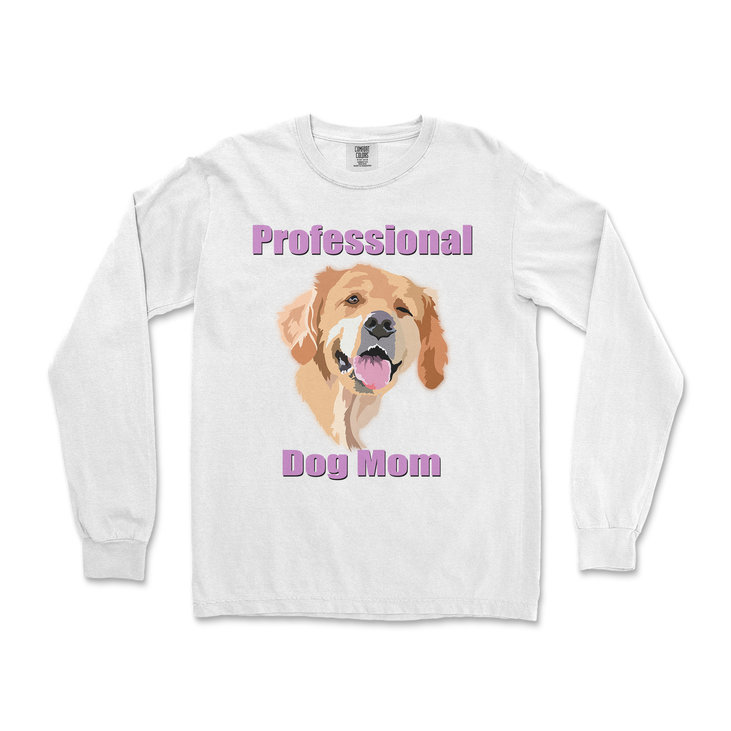 Comfort Colors Long Sleeve Dog Mom in White