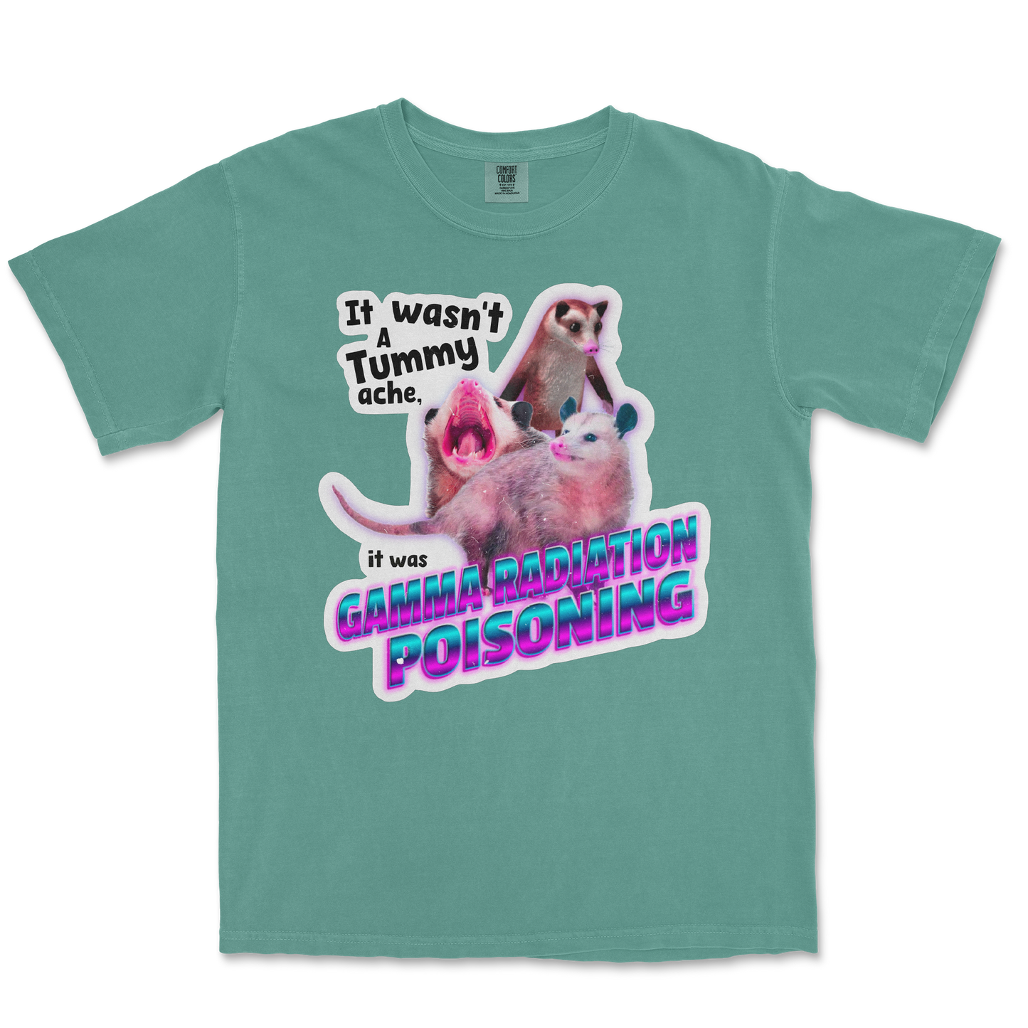 Comfort Colors T-Shirt Possum Radiation in Light-Green