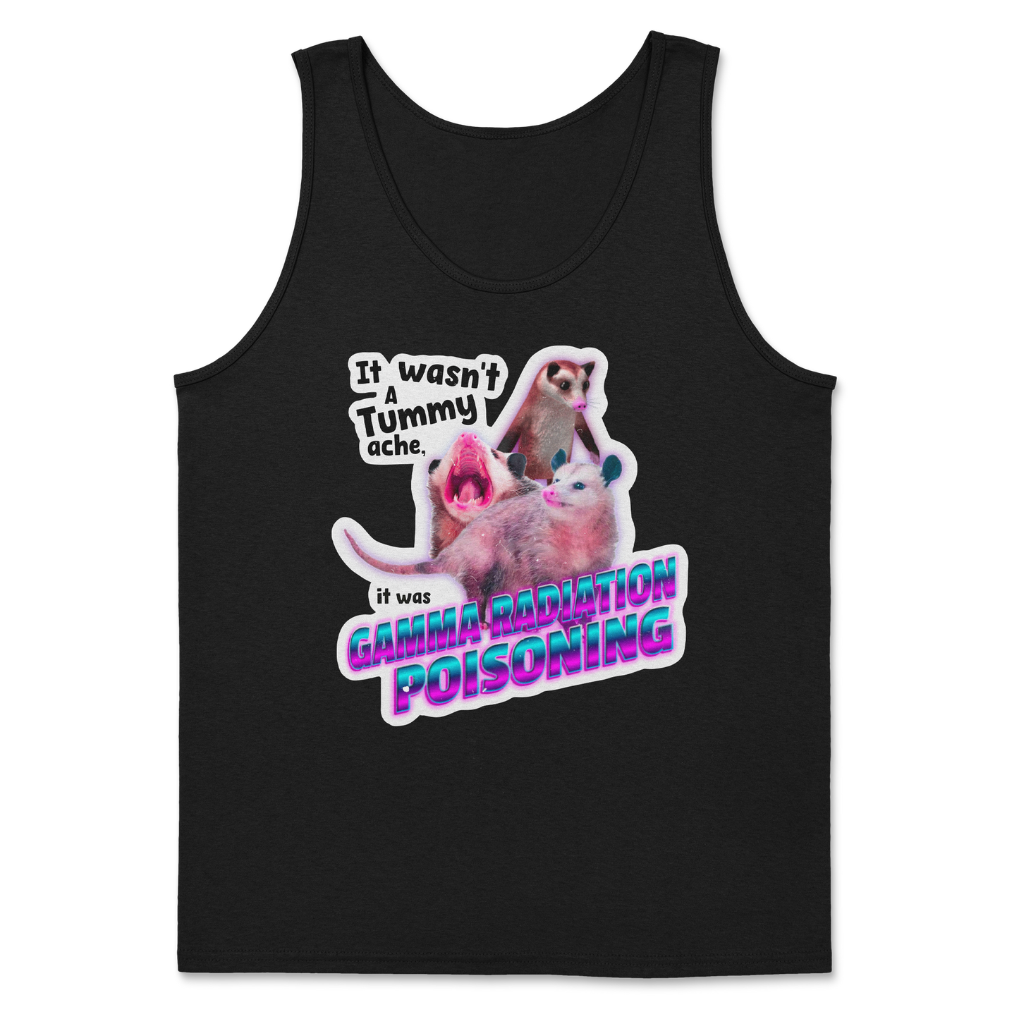 The Nice Shirt Tank Top Possum Radiation in Black