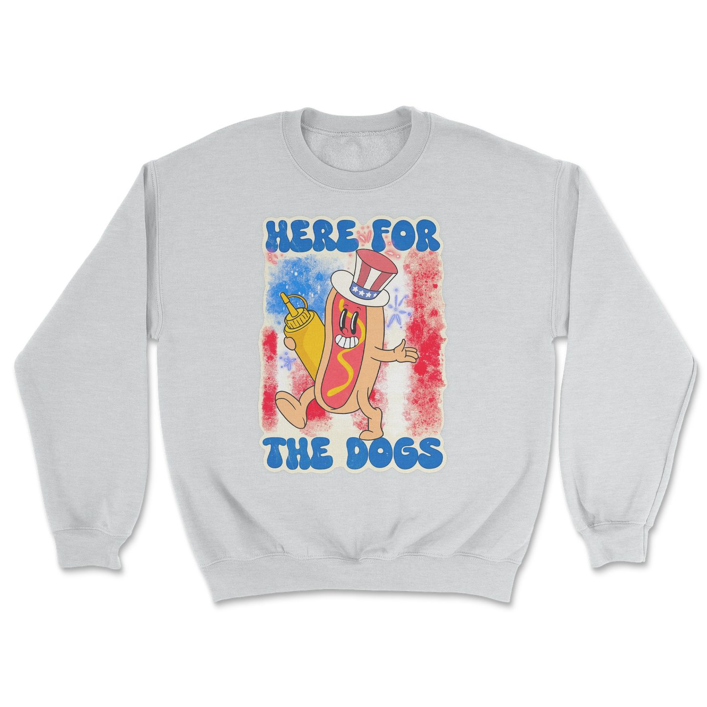 Heavy Blend Crew Neck Hot Dog in Sports Grey