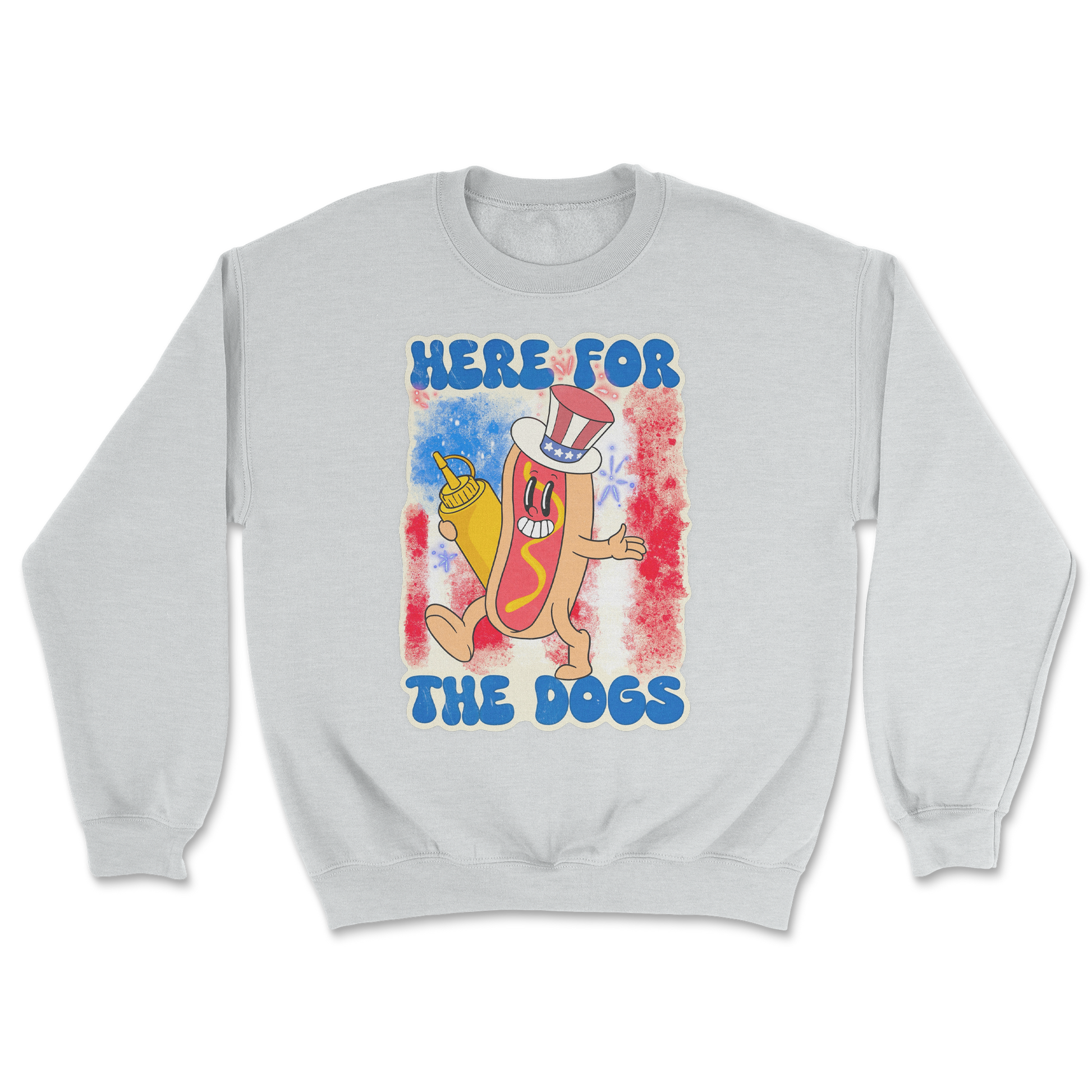 Heavy Blend Crew Neck Hot Dog in Sports Grey