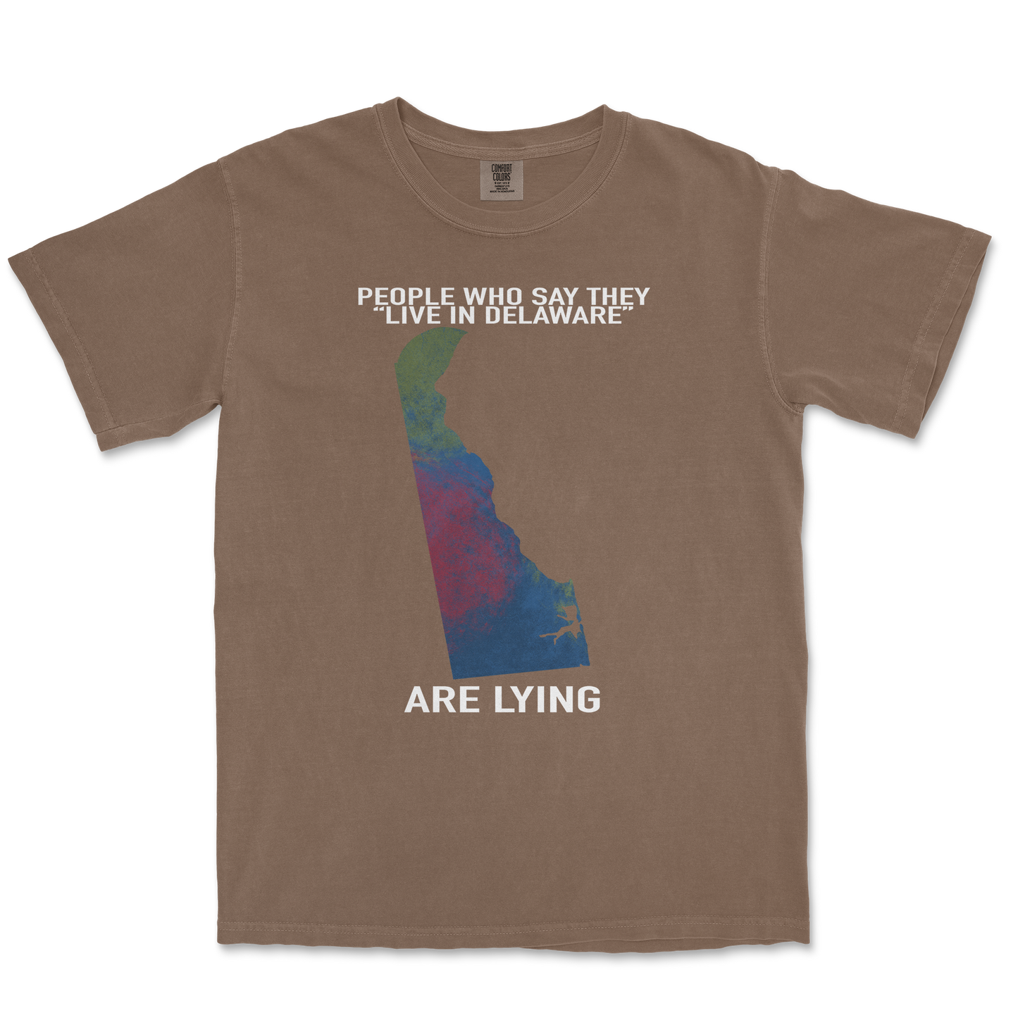 Comfort Colors T-Shirt Delaware Doesnt Exist in Espresso