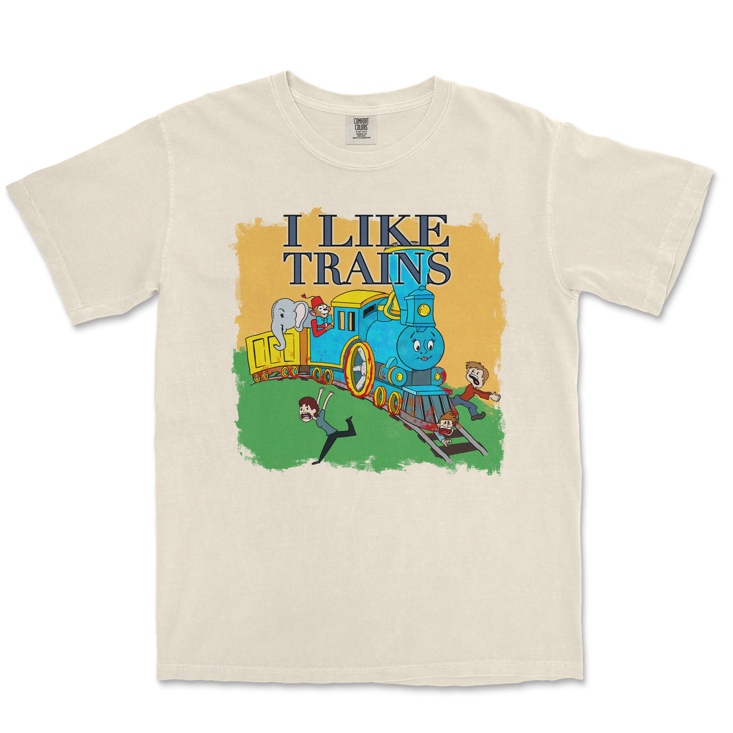 Comfort Colors T-Shirt I Like Trains in Ivory