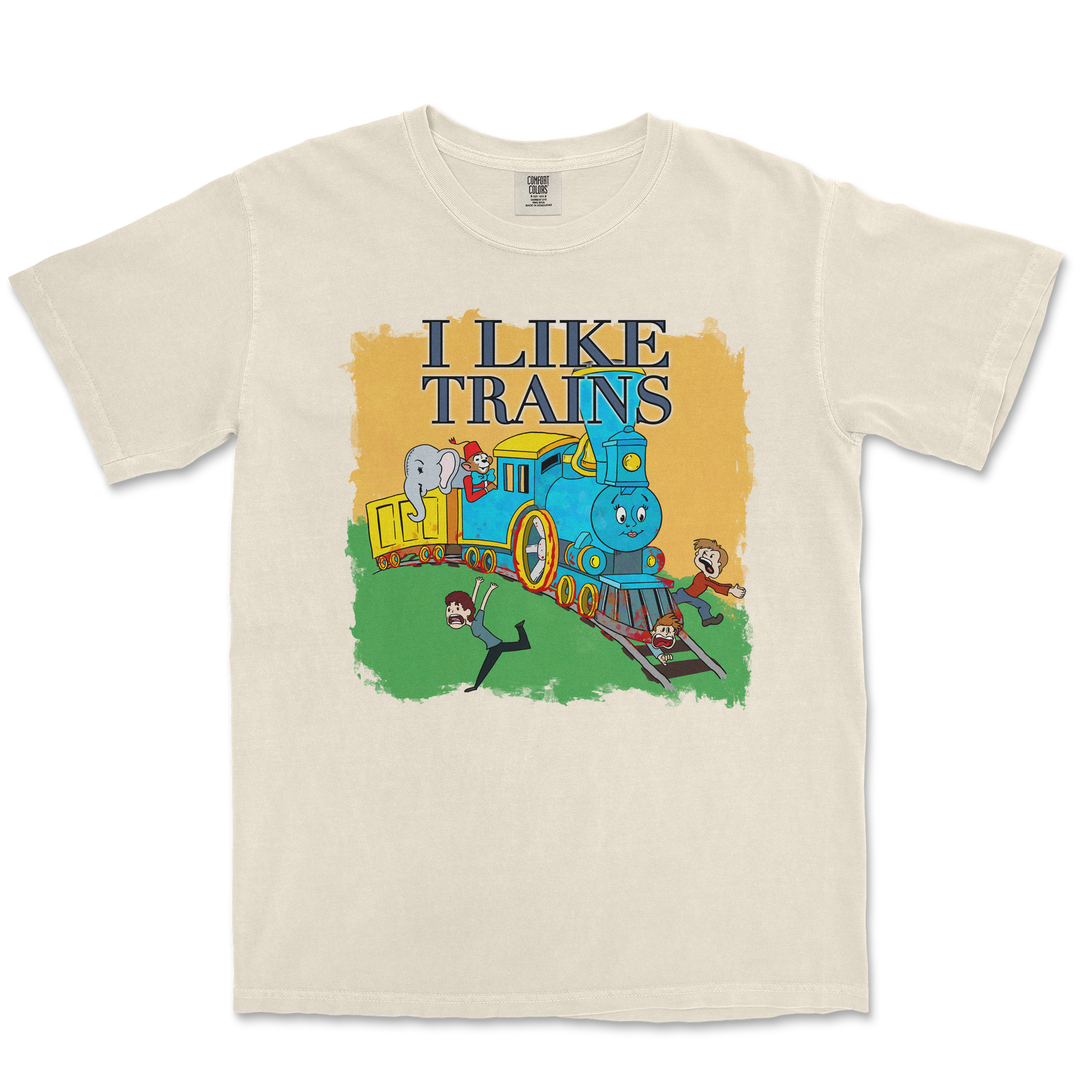 Comfort Colors T-Shirt I Like Trains in Ivory