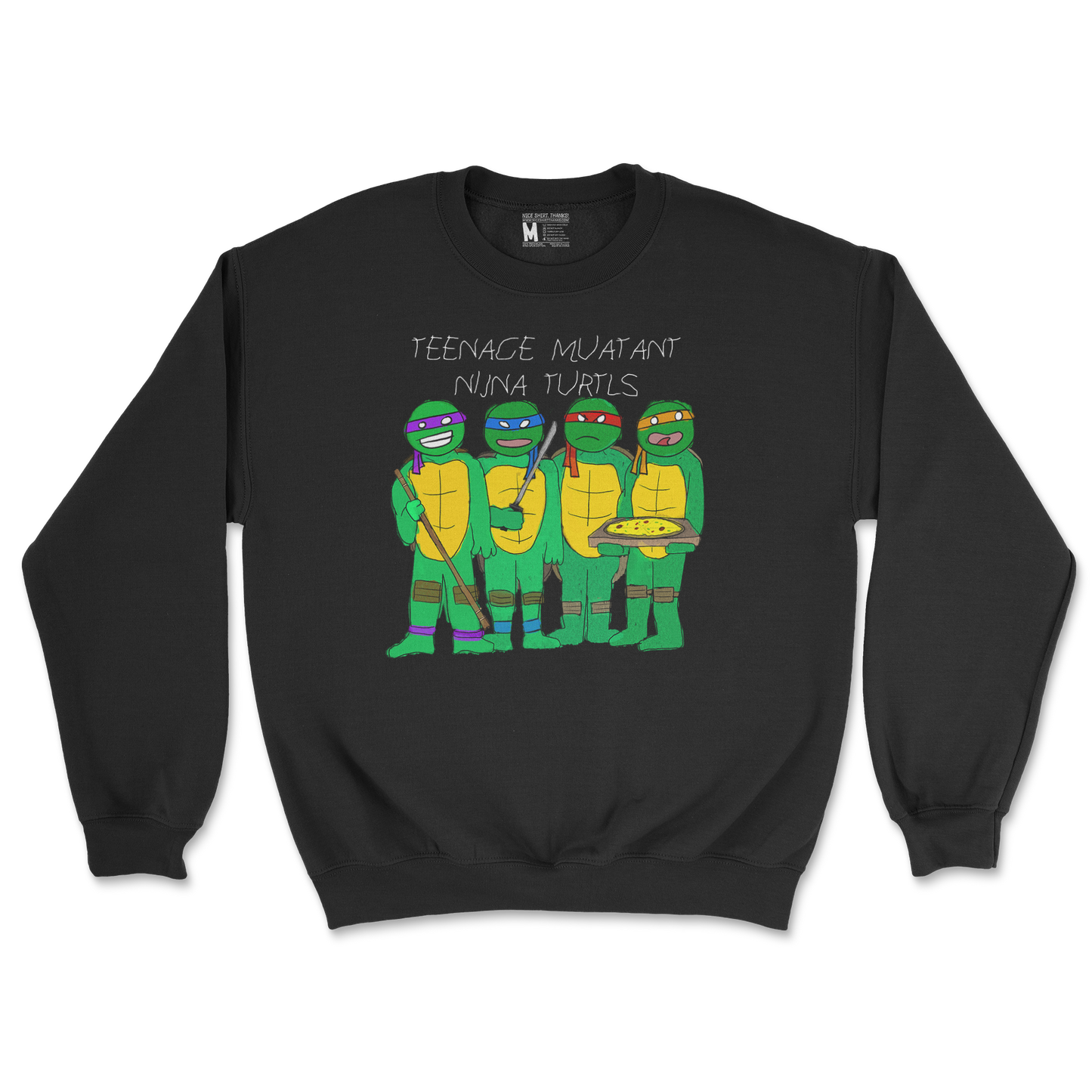 Gildan SoftStyle Crew Neck Ninja Turtles in Black