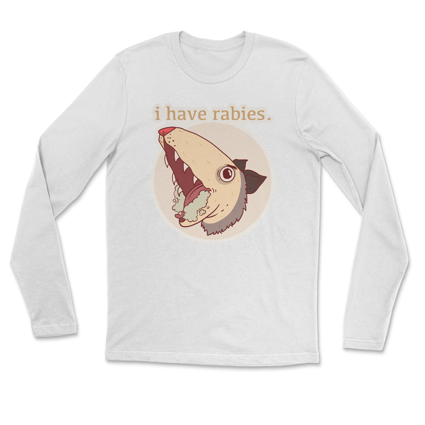 Heavy Blend Long Sleeve I Have Rabies in White