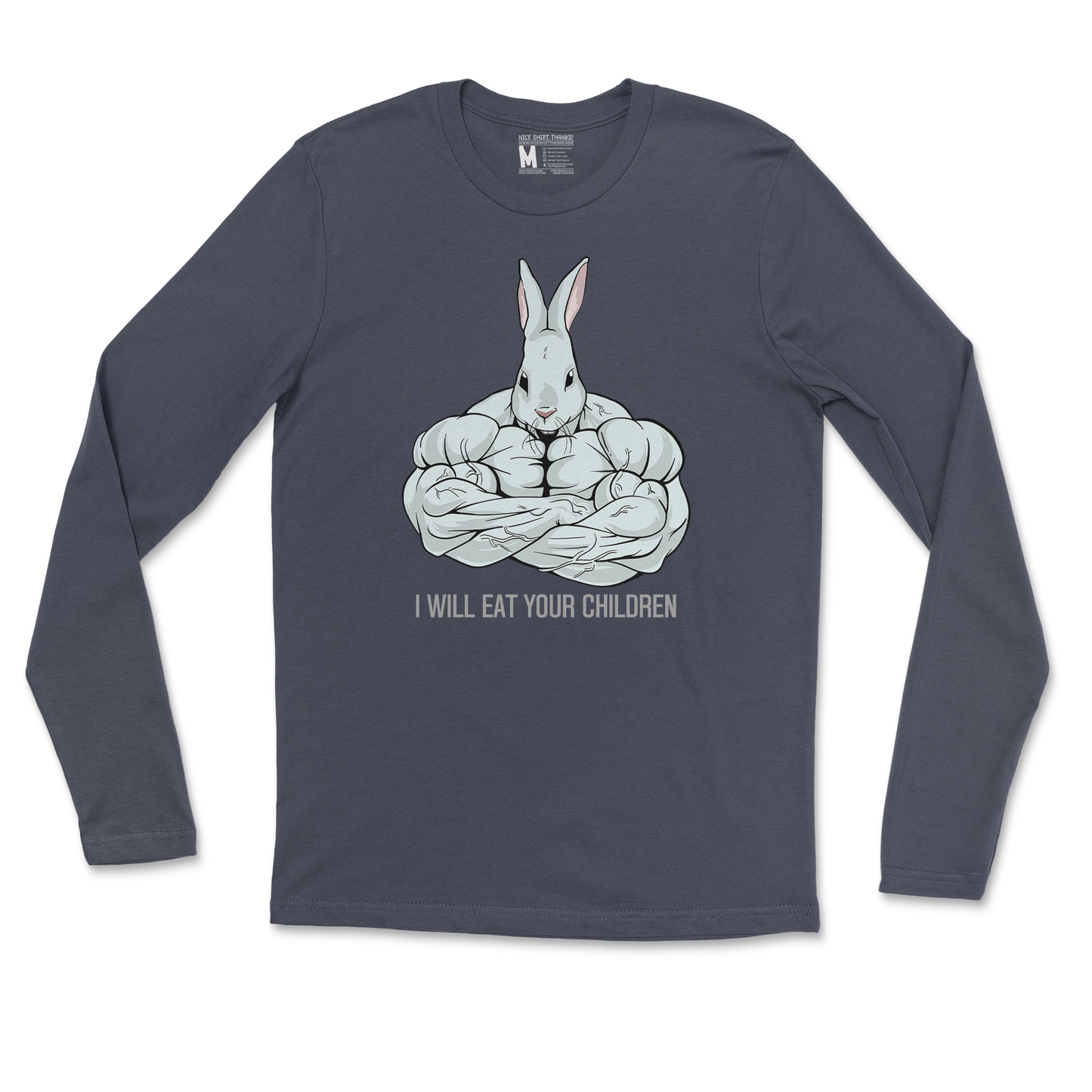 Gildan SoftStyle Long Sleeve Scary Rabbit in Navy
