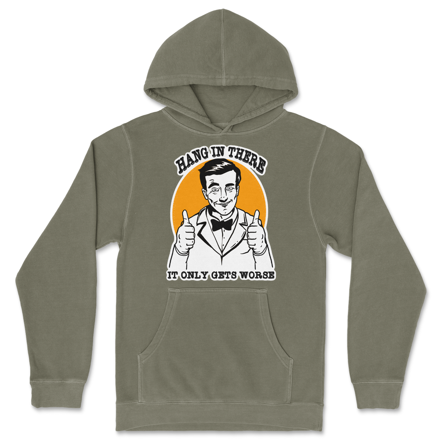Independent Clothing Co. Hoodie Hang In There in Olive