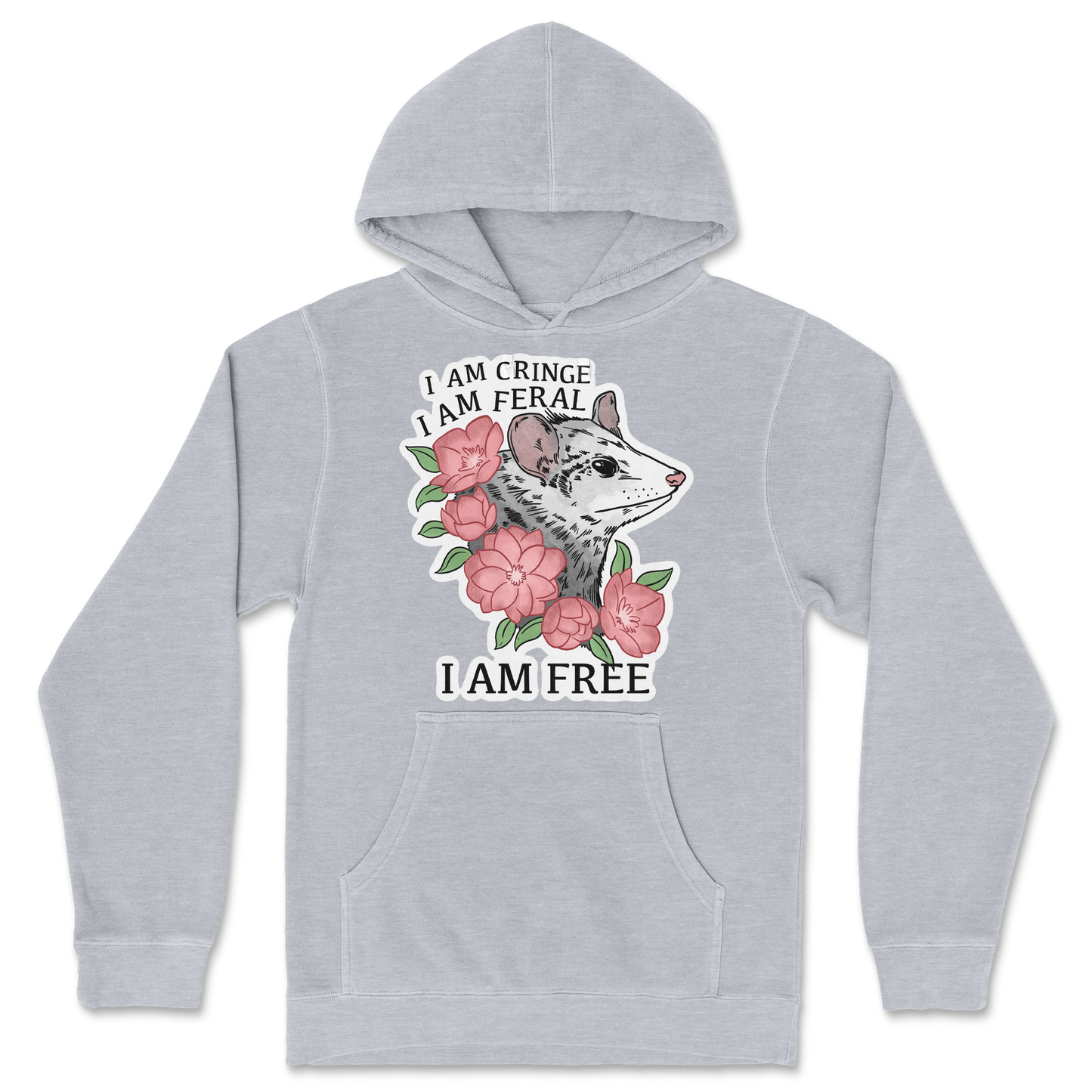 Independent Clothing Co. Hoodie I Am Cringe in Grey-Heather