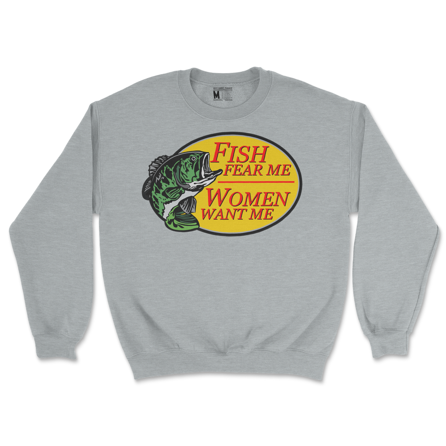 Gildan SoftStyle Crew Neck For The Fishermen in Sports Grey