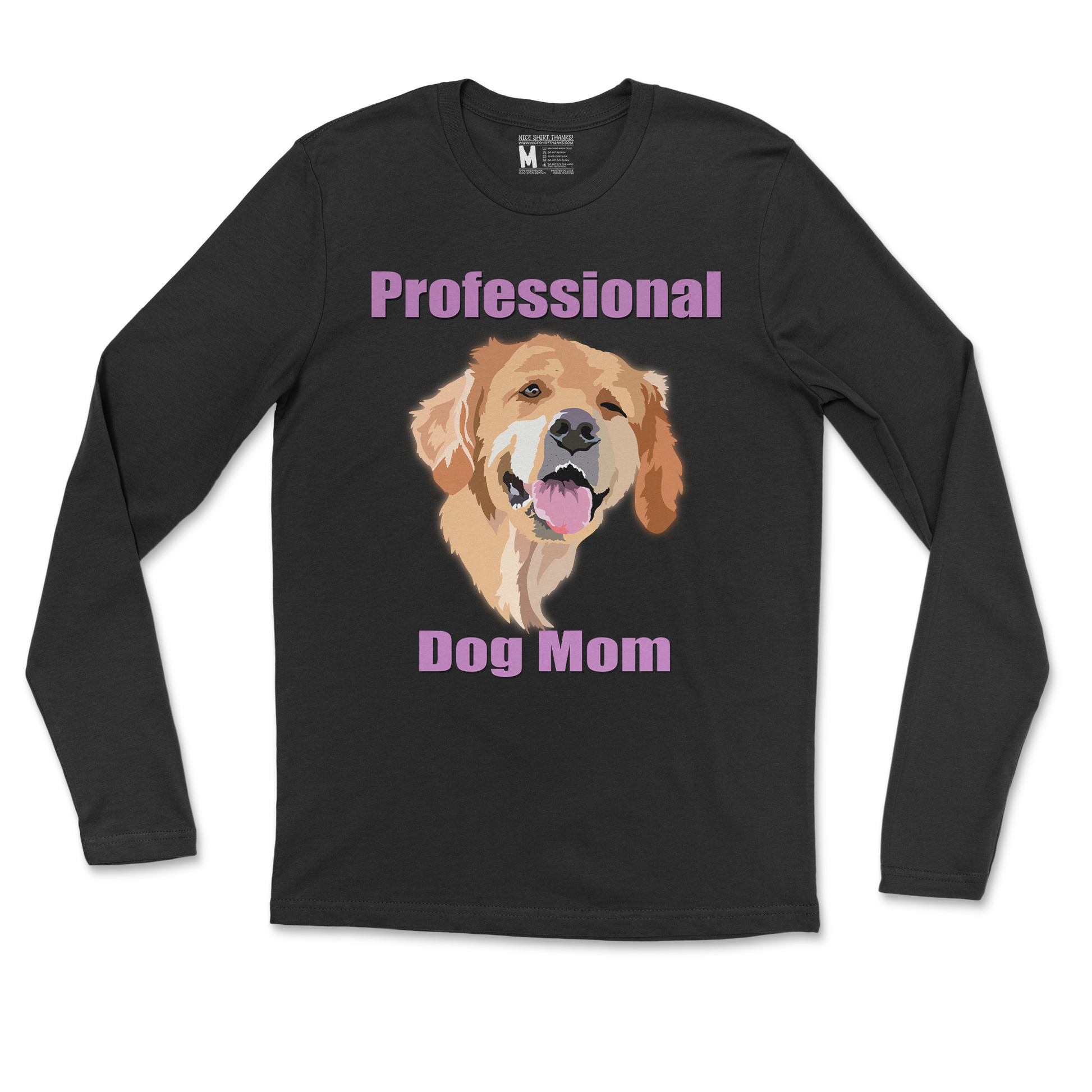 Gildan SoftStyle Long Sleeve Dog Mom in Black