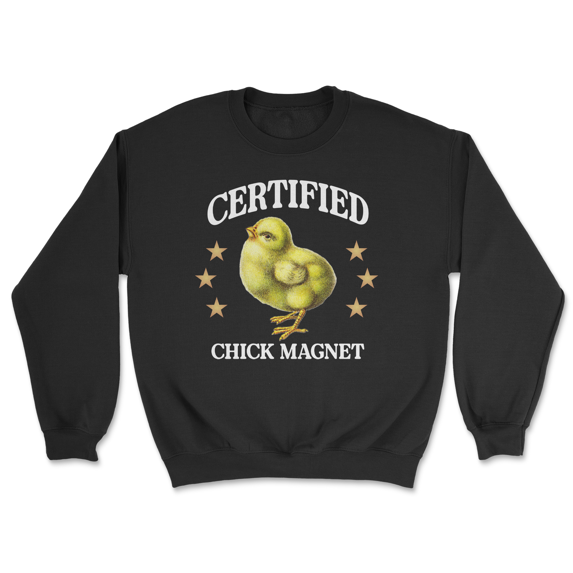 Heavy Blend Crew Neck Chick Magnet in Black