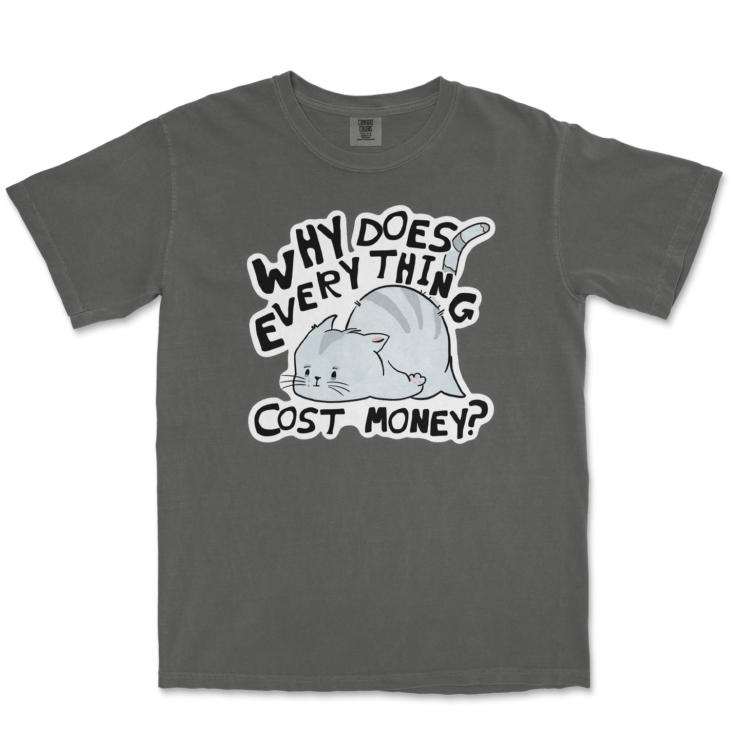 Comfort Colors T-Shirt Broke Cat in Pepper