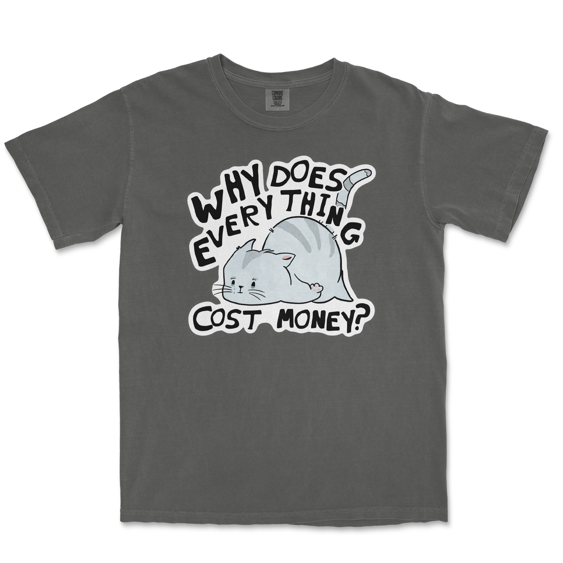 Comfort Colors T-Shirt Broke Cat in Pepper