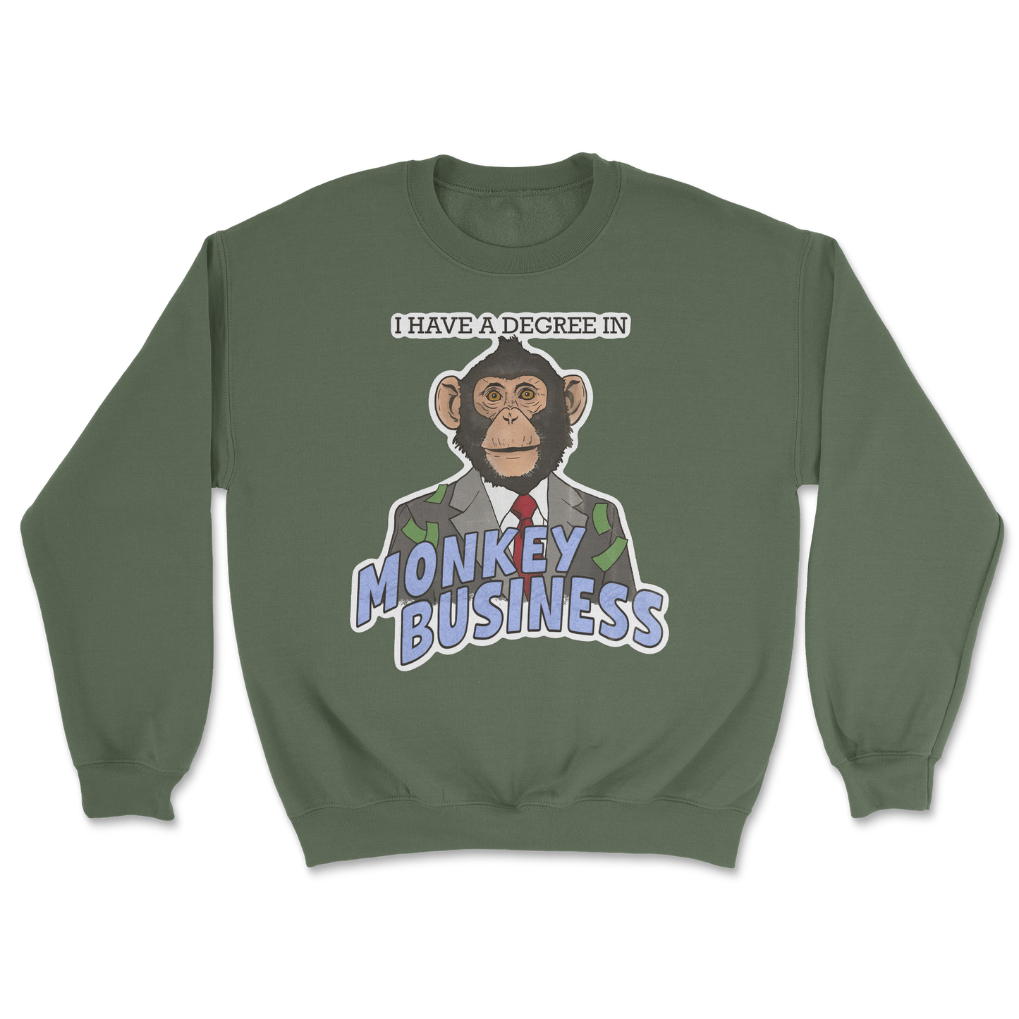 Heavy Blend Crew Neck Monkey Business in Military Green