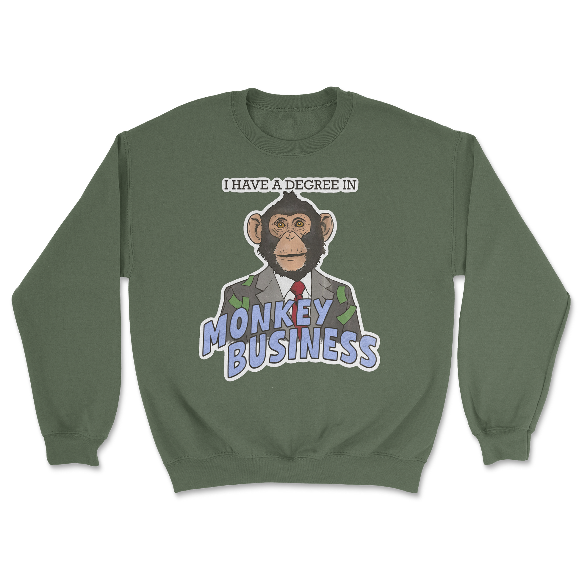 Heavy Blend Crew Neck Monkey Business in Military Green