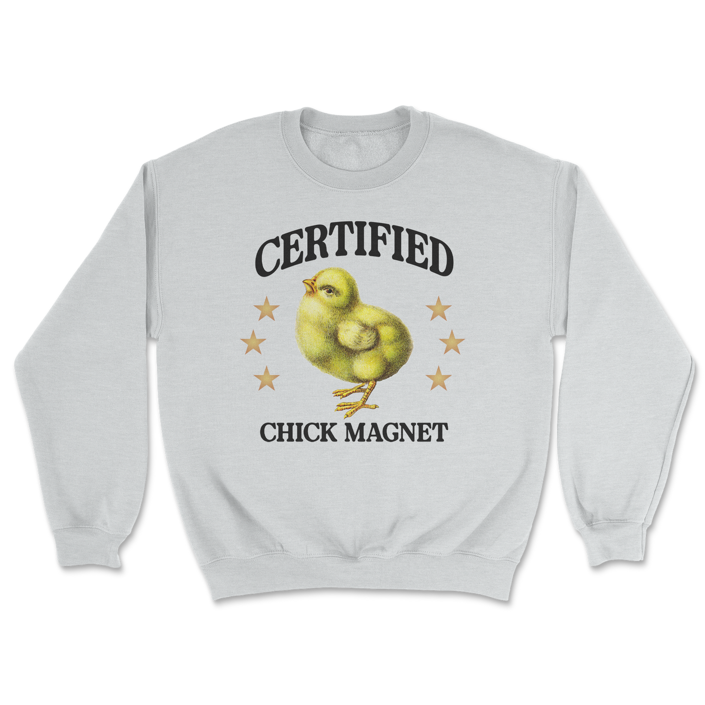 Heavy Blend Crew Neck Chick Magnet in Sports Grey