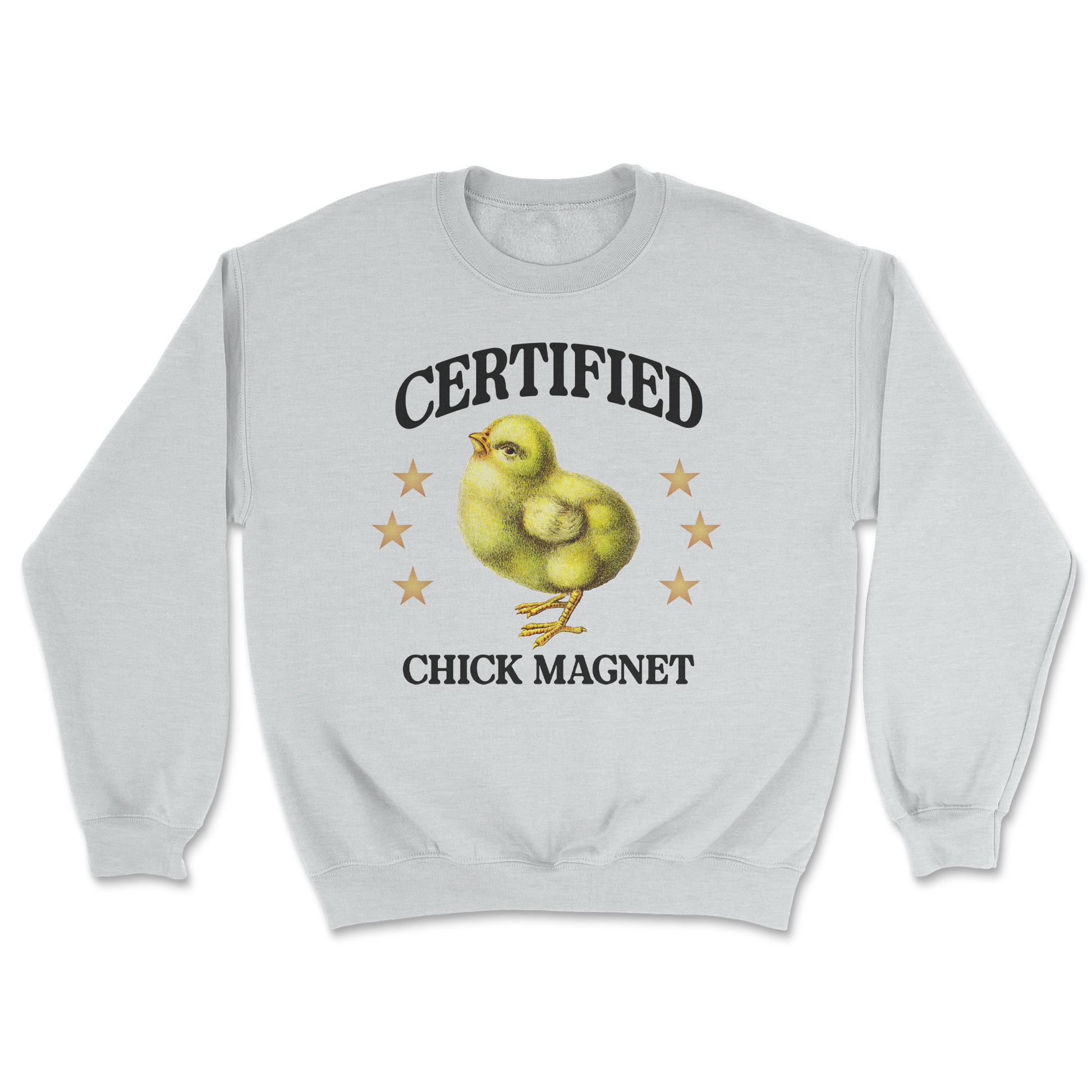 Heavy Blend Crew Neck Chick Magnet in Sports Grey