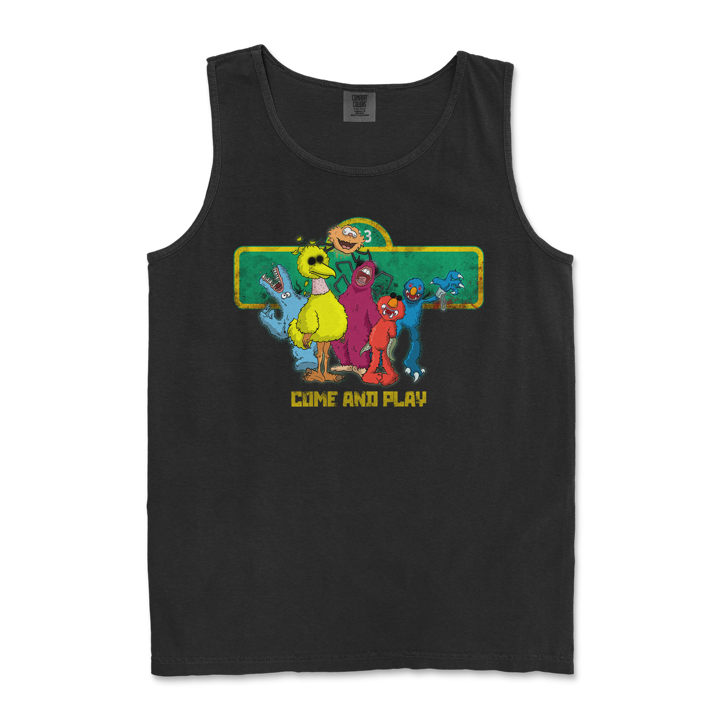 Comfort Colors Tank Top Cursed Sesame Street in Black