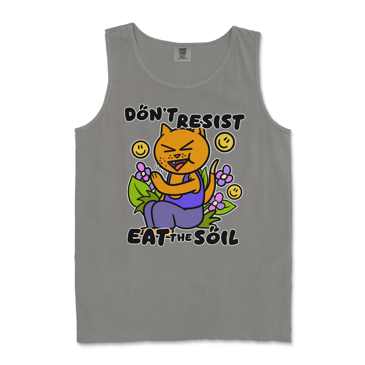 Comfort Colors Tank Top Eat The Soil in Grey