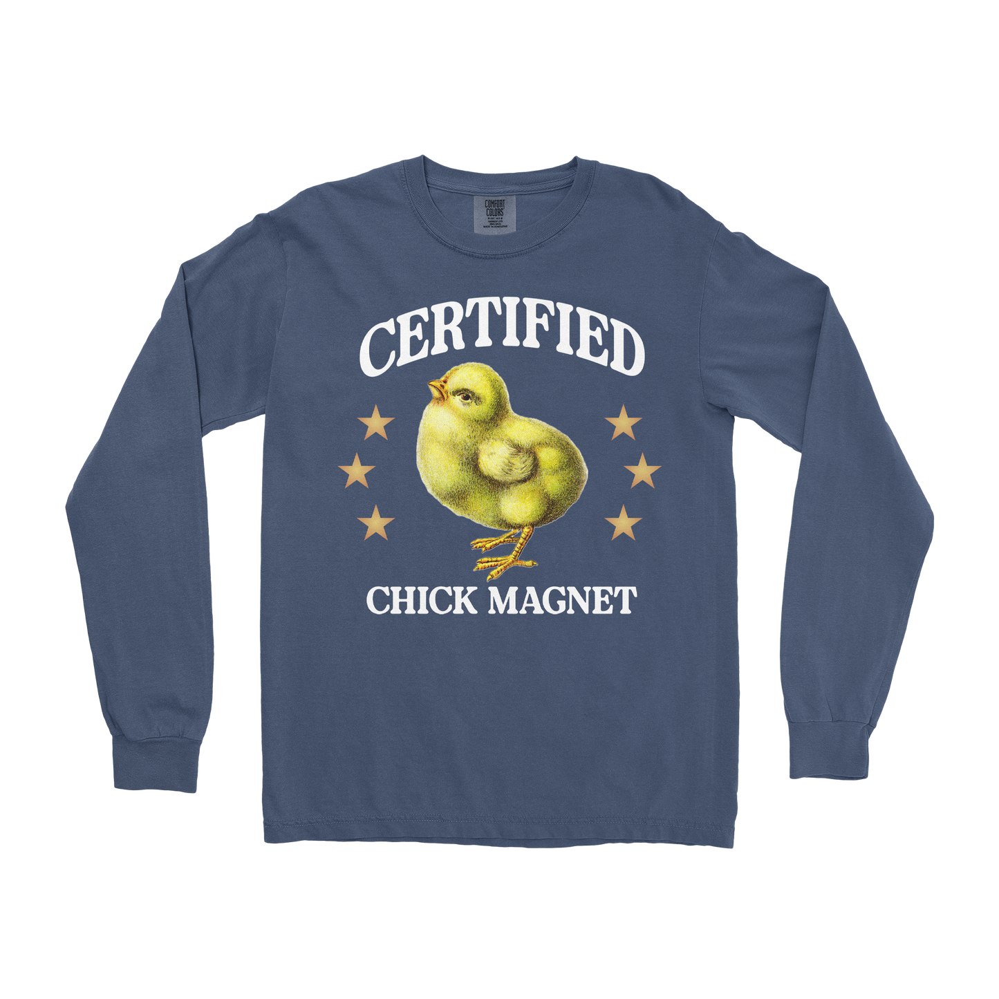Comfort Colors Long Sleeve Chick Magnet in Midnight