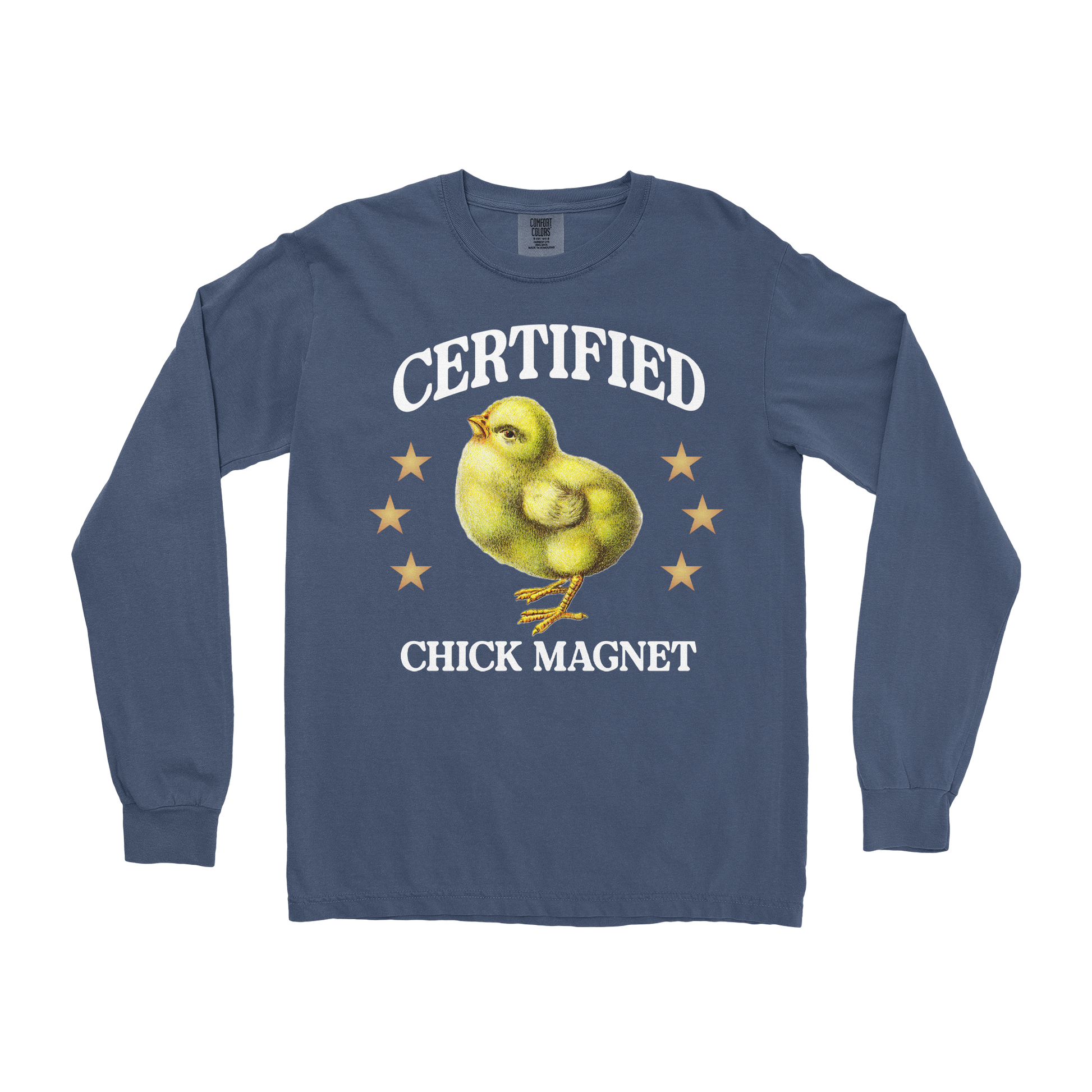 Comfort Colors Long Sleeve Chick Magnet in Midnight