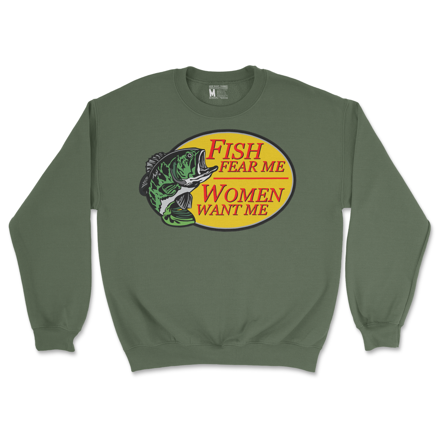 Gildan SoftStyle Crew Neck For The Fishermen in Military Green