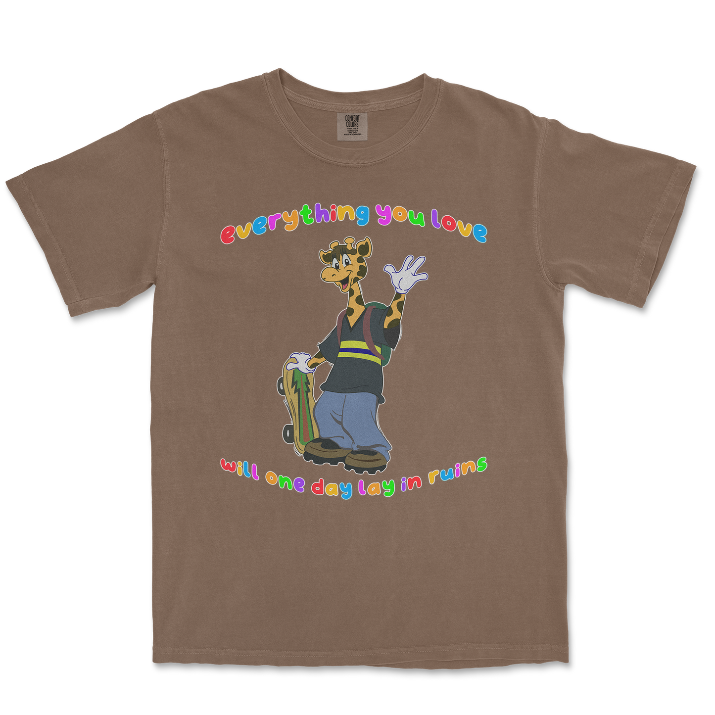 Comfort Colors T-Shirt Jerry the Giraffe in Espresso