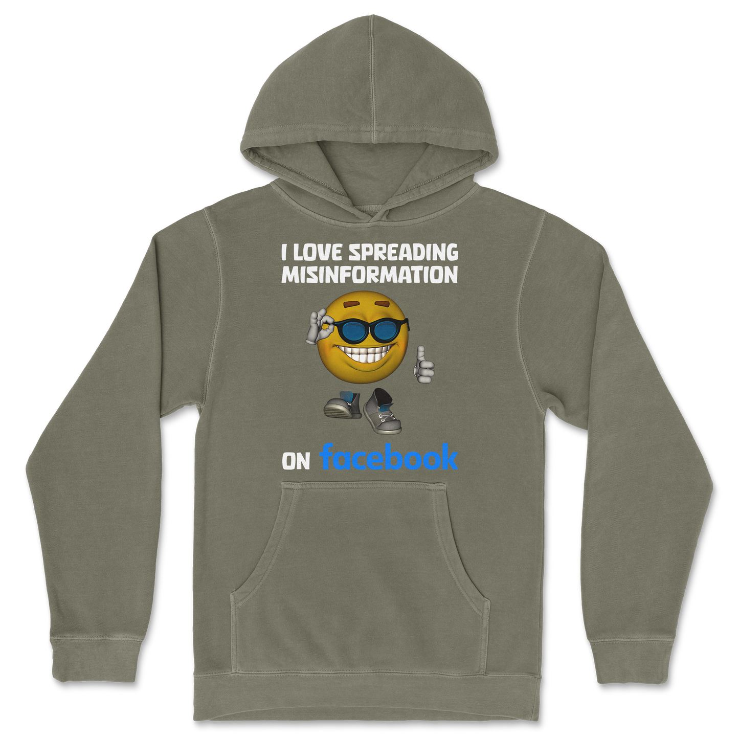 Independent Clothing Co. Hoodie Spreadin Misinformation in Olive