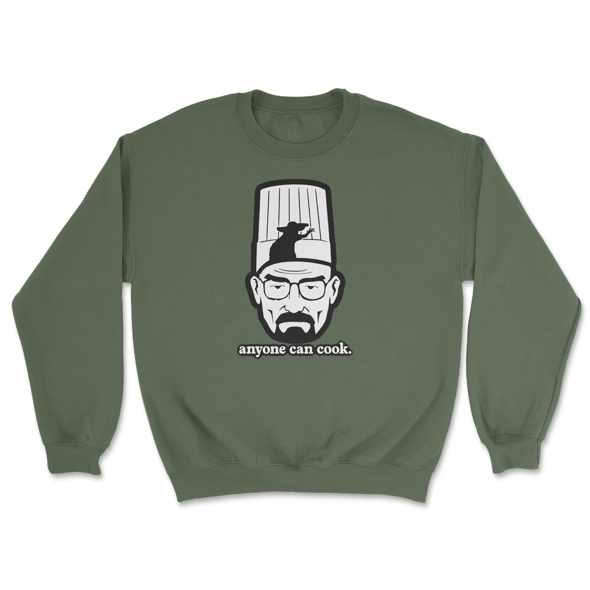 Heavy Blend Crew Neck Everyone Can Cook in Military Green