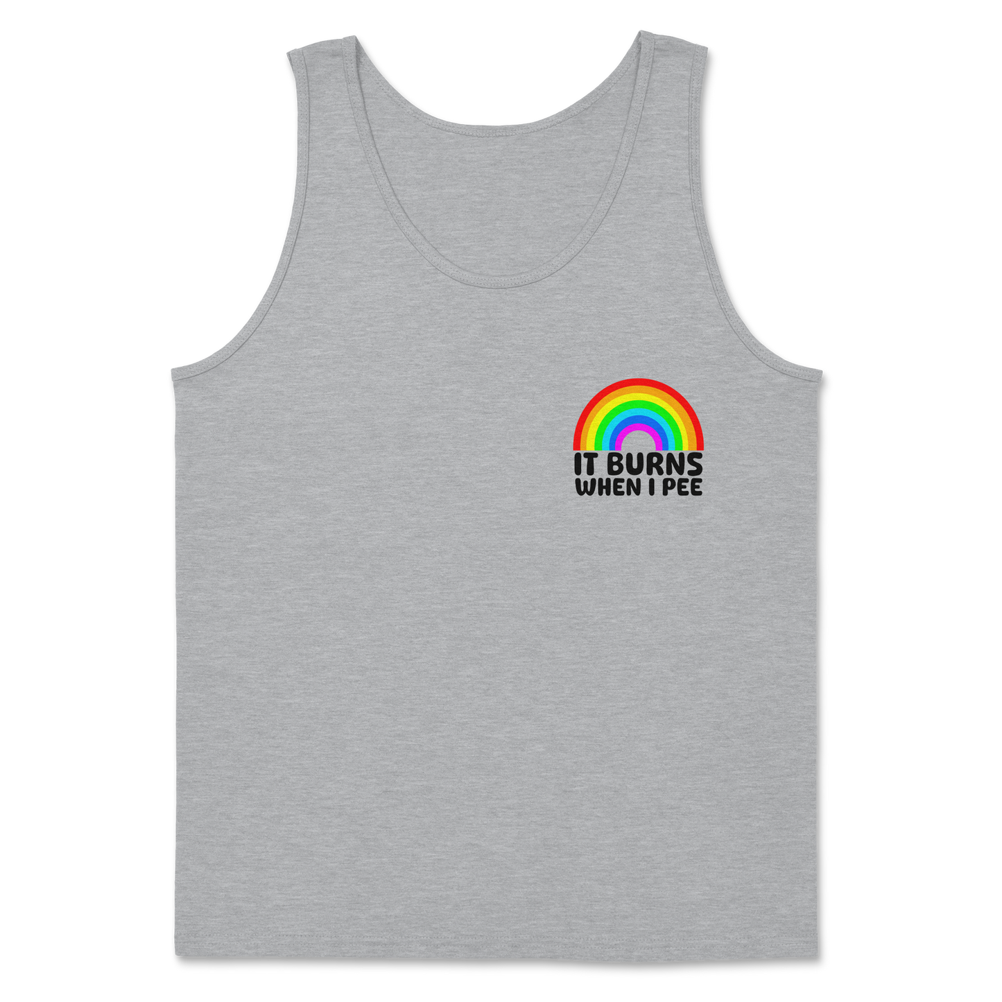 Gildan SoftStyle Tank Top Burns When I Pee  in Sport-Grey