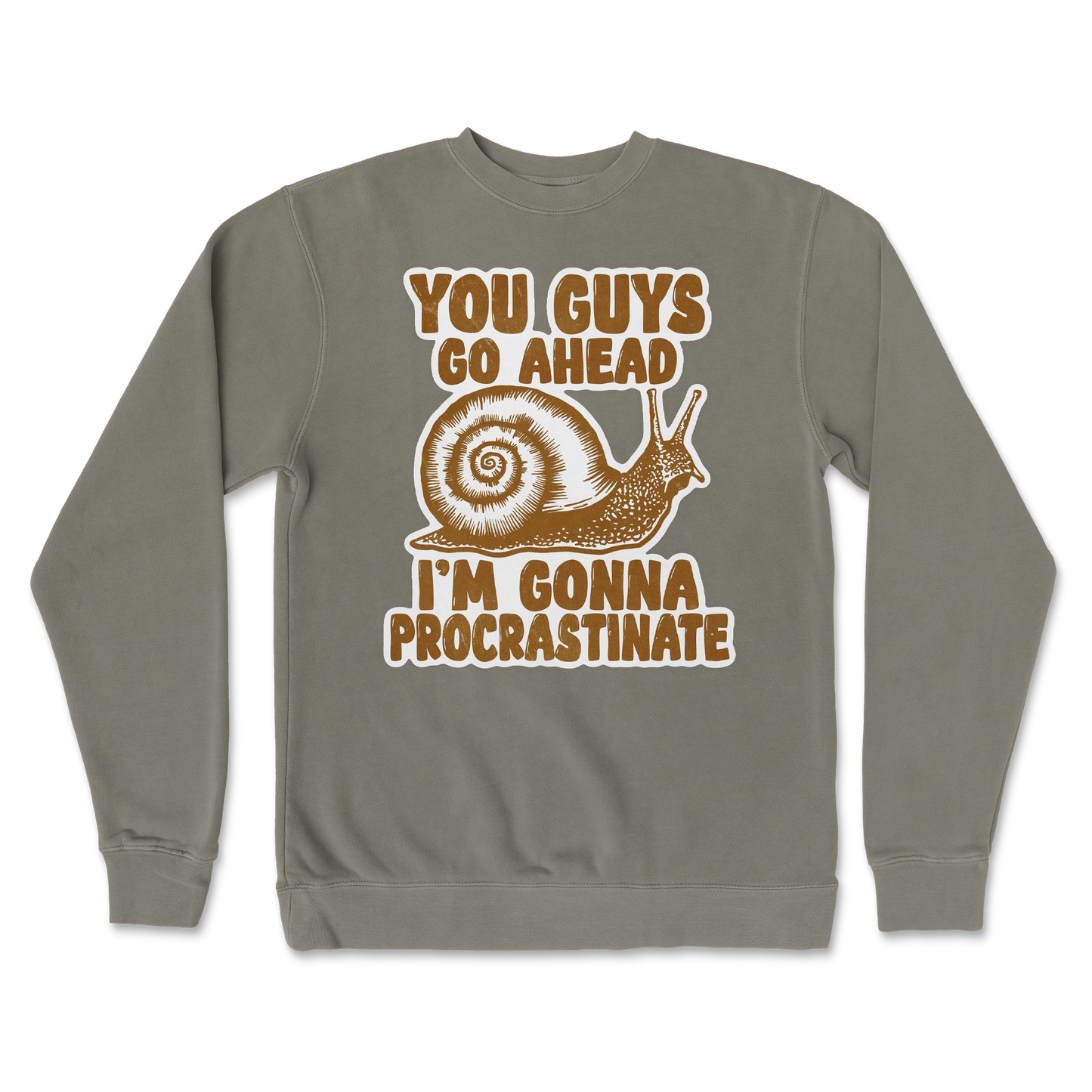 Independent Clothing Co. Crew Neck Procrastinating Snail in Army